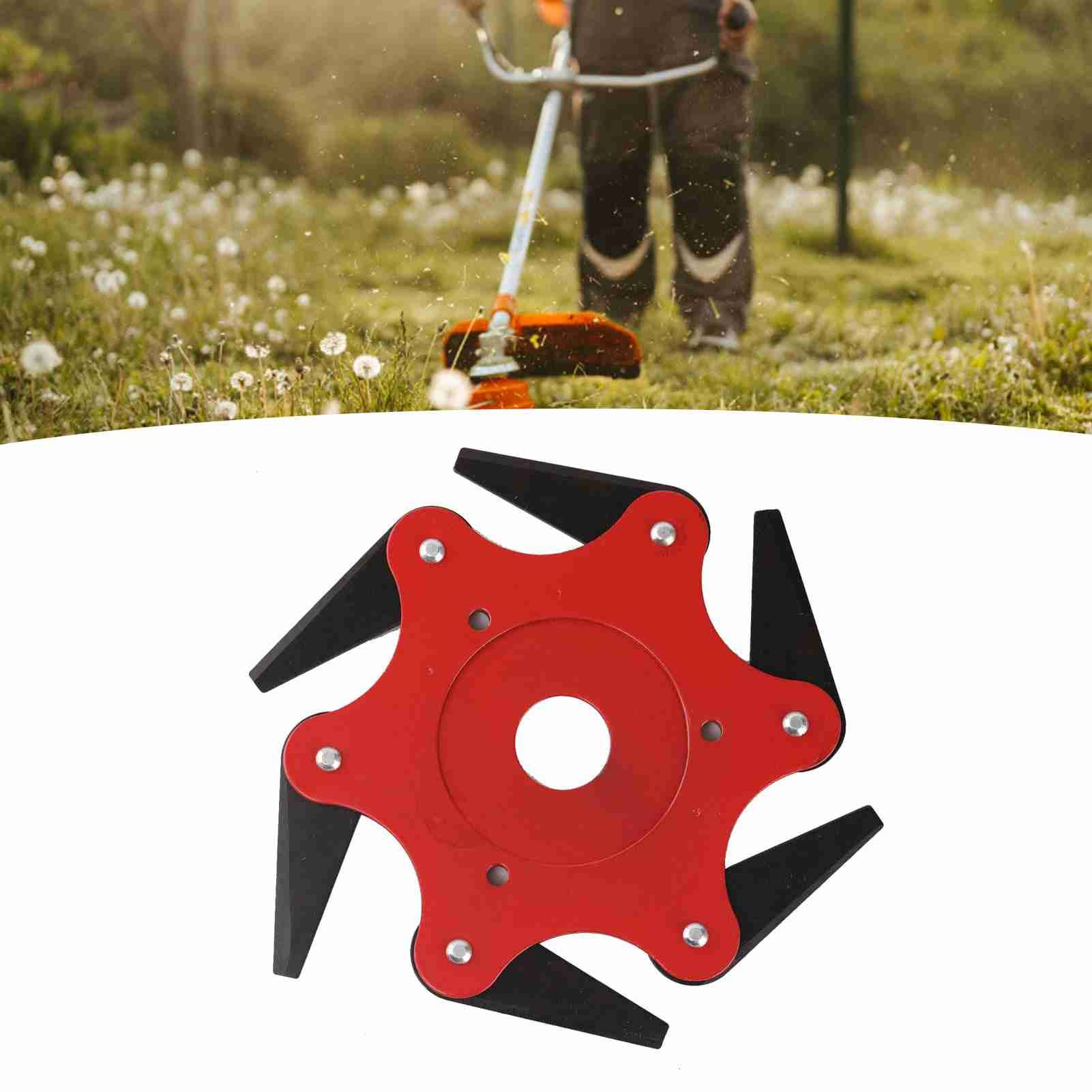 6 Blade Brush Cutter Head 2.5cm Inner Diameter Nylon and Manganese Steel Trimmer Head for Garden Tool Red - Image 6