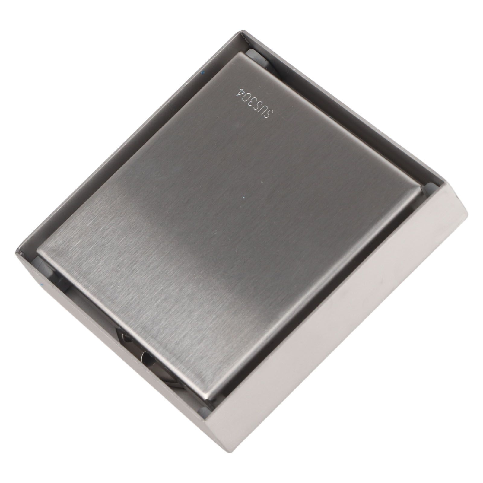 4 Inch Square Invisible Shower Drain Stainless Steel Anti Odor Bathroom Floor Drain 1.3mm Tileable Brushed - Image 2