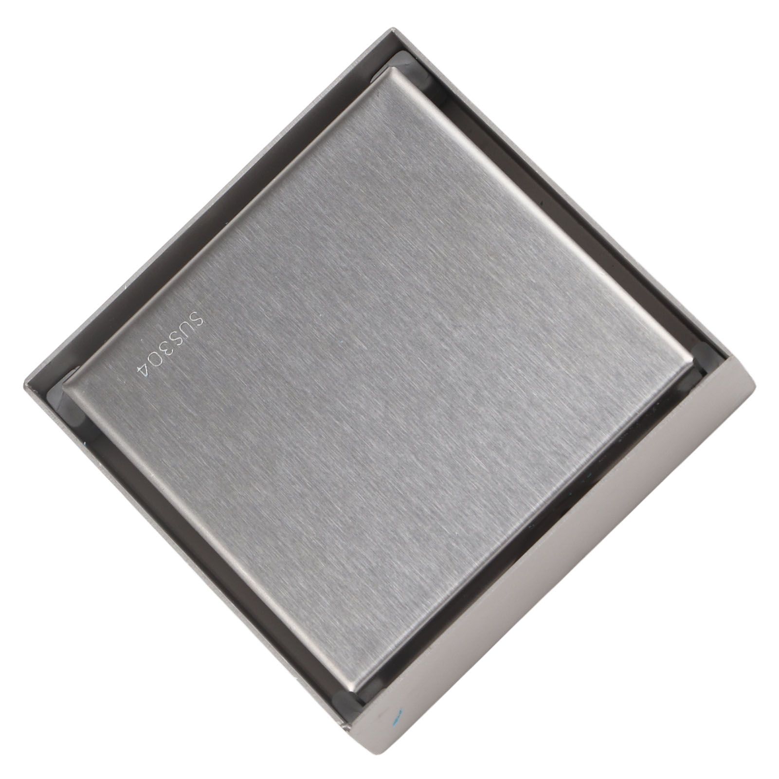 4 Inch Square Invisible Shower Drain Stainless Steel Anti Odor Bathroom Floor Drain 1.3mm Tileable Brushed - Image 3