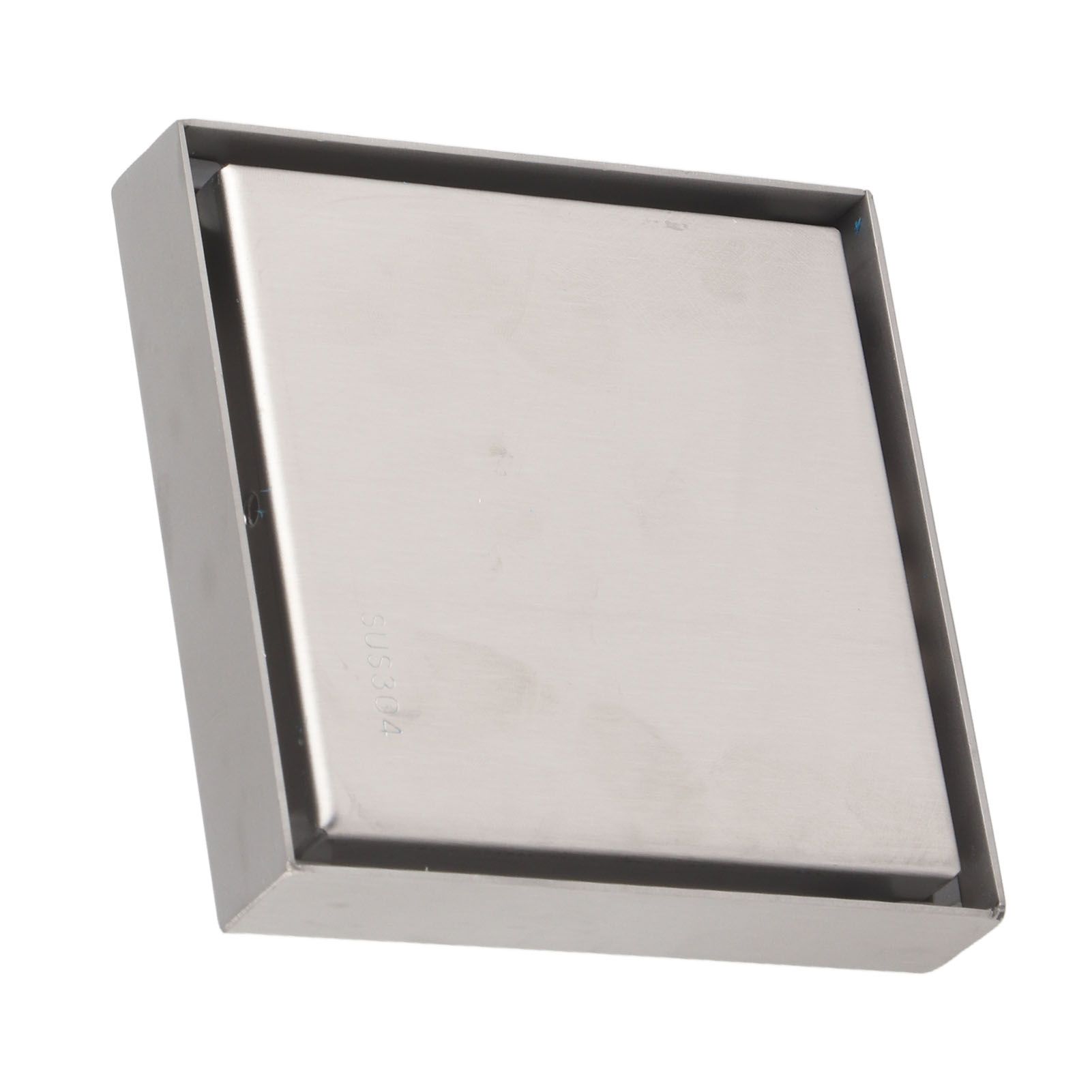 4 Inch Square Invisible Shower Drain Stainless Steel Anti Odor Bathroom Floor Drain 1.3mm Tileable Brushed - Image 5