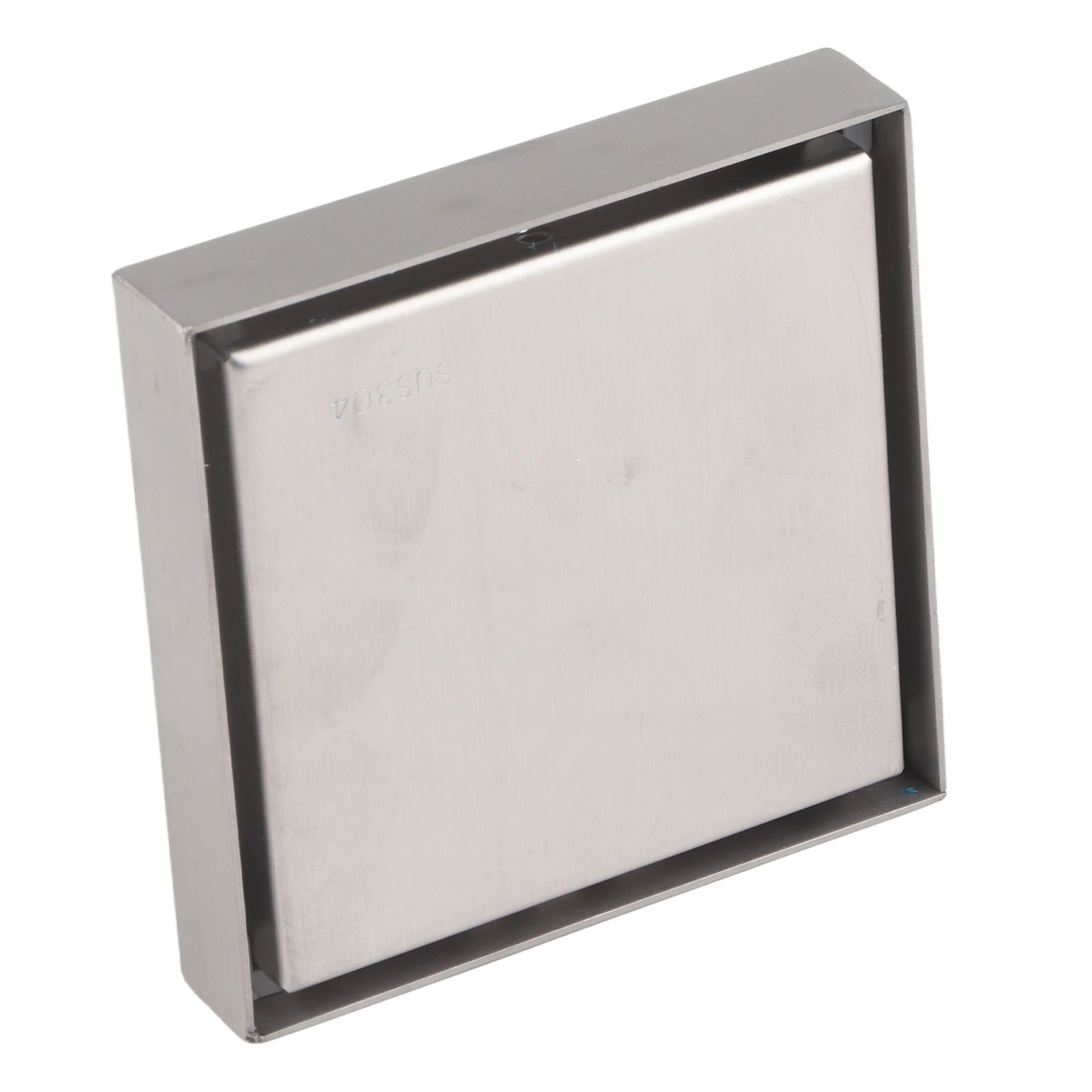 4 Inch Square Invisible Shower Drain Stainless Steel Anti Odor Bathroom Floor Drain 1.3mm Tileable Brushed - Image 6