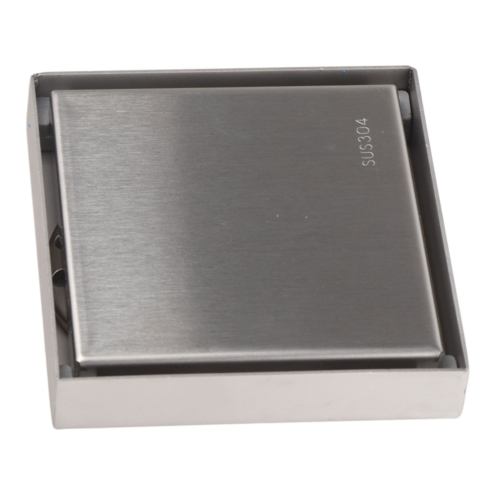 4 Inch Square Invisible Shower Drain Stainless Steel Anti Odor Bathroom Floor Drain 1.3mm Tileable Brushed - Image 7