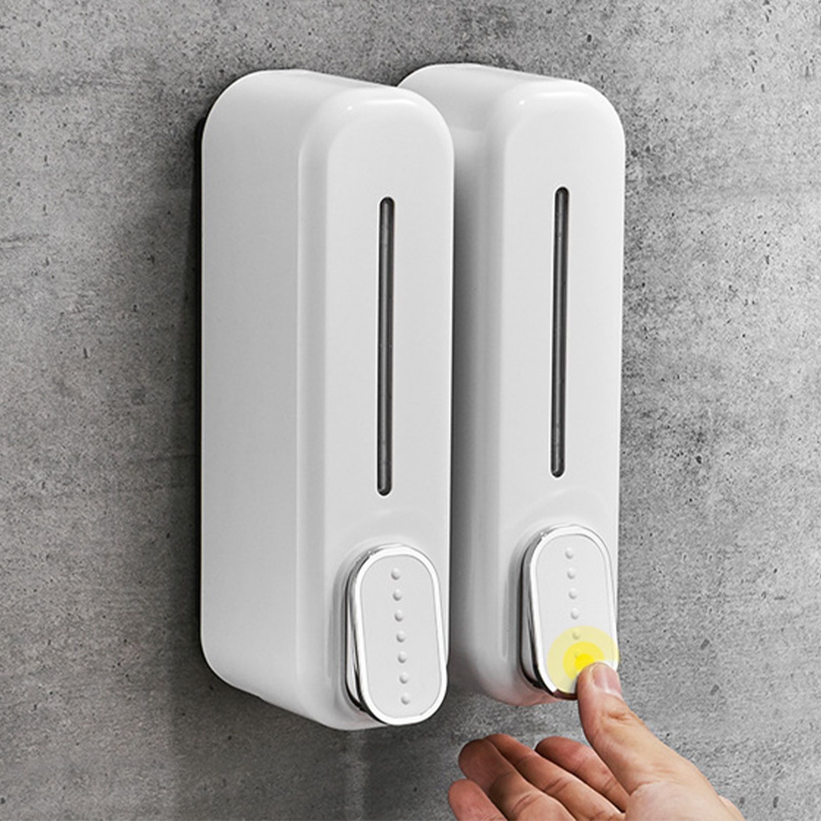 300ml Manual Soap Dispenser Press ABS Wall Mounted Shower Gel Container for Home Hotel White - Image 5
