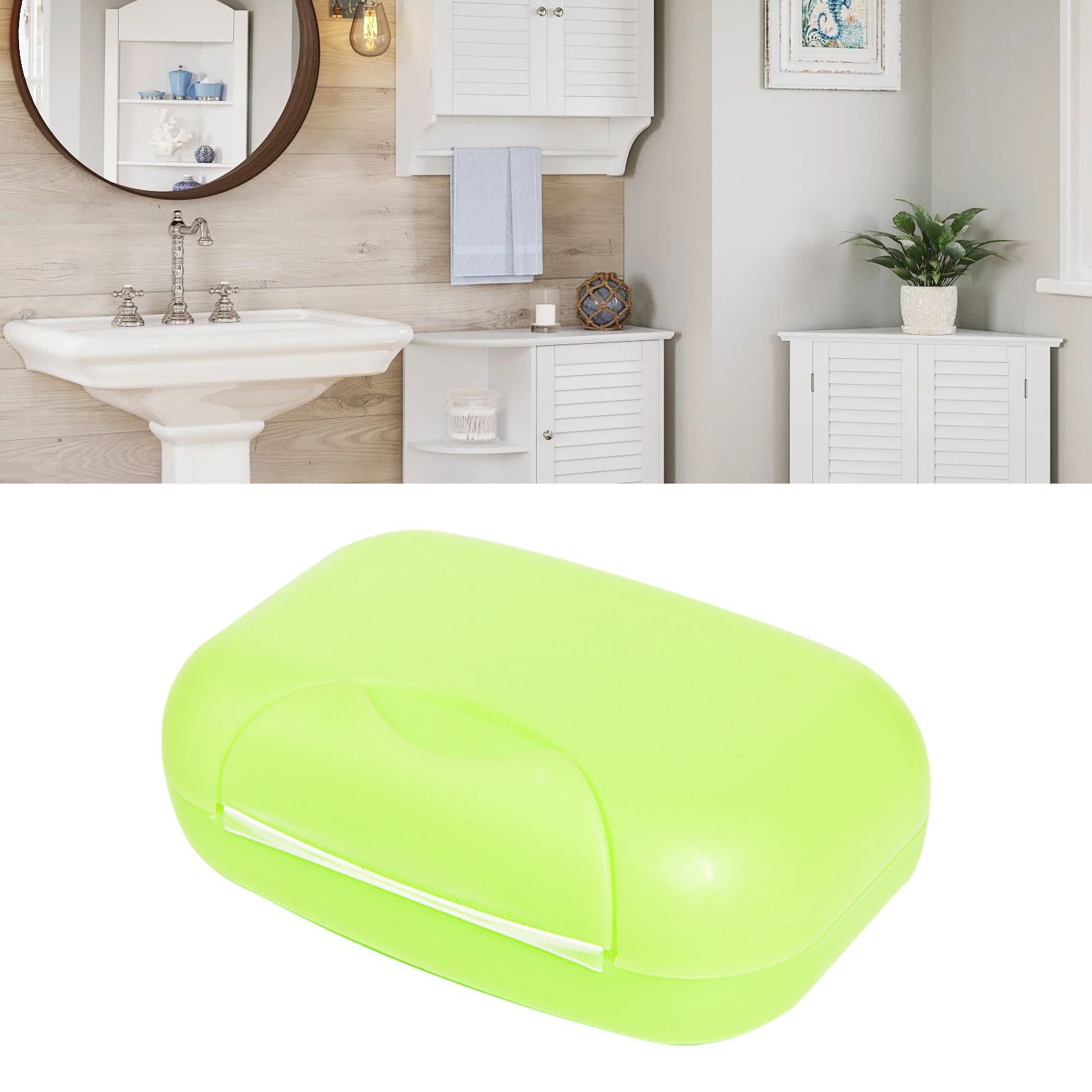 Travel Soap Container Waterproof Portable Bar Soap Case Holder Leakproof Soap Box for Home Hotel Green - Image 5