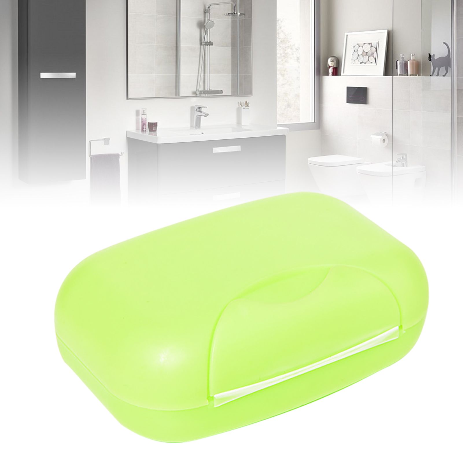 Travel Soap Container Waterproof Portable Bar Soap Case Holder Leakproof Soap Box for Home Hotel Green - Image 6