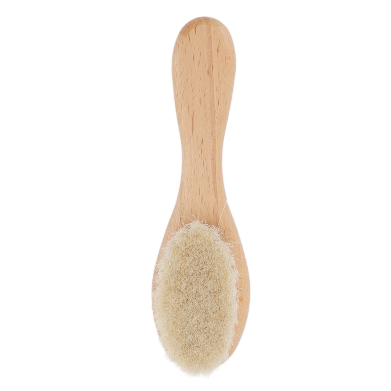 Baby Hair Wool Brush Soft Bristles Styling Beard Brush Baby Bathing Cleaning Nursing Wooden Comb Brush - Image 5