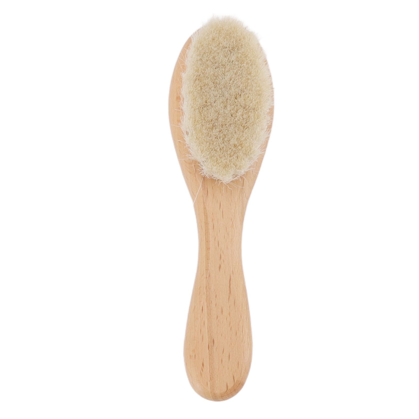 Baby Hair Wool Brush Soft Bristles Styling Beard Brush Baby Bathing Cleaning Nursing Wooden Comb Brush - Image 8