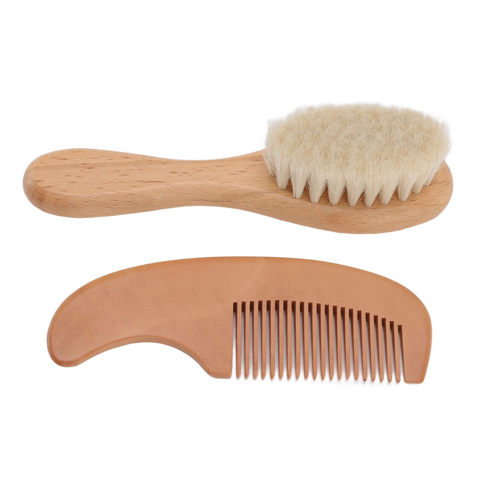 Baby Brush and Comb Set Multifunction Composite Wood and Wool Baby Hair Brush for Men Hair Style Baby Bath - Image 1