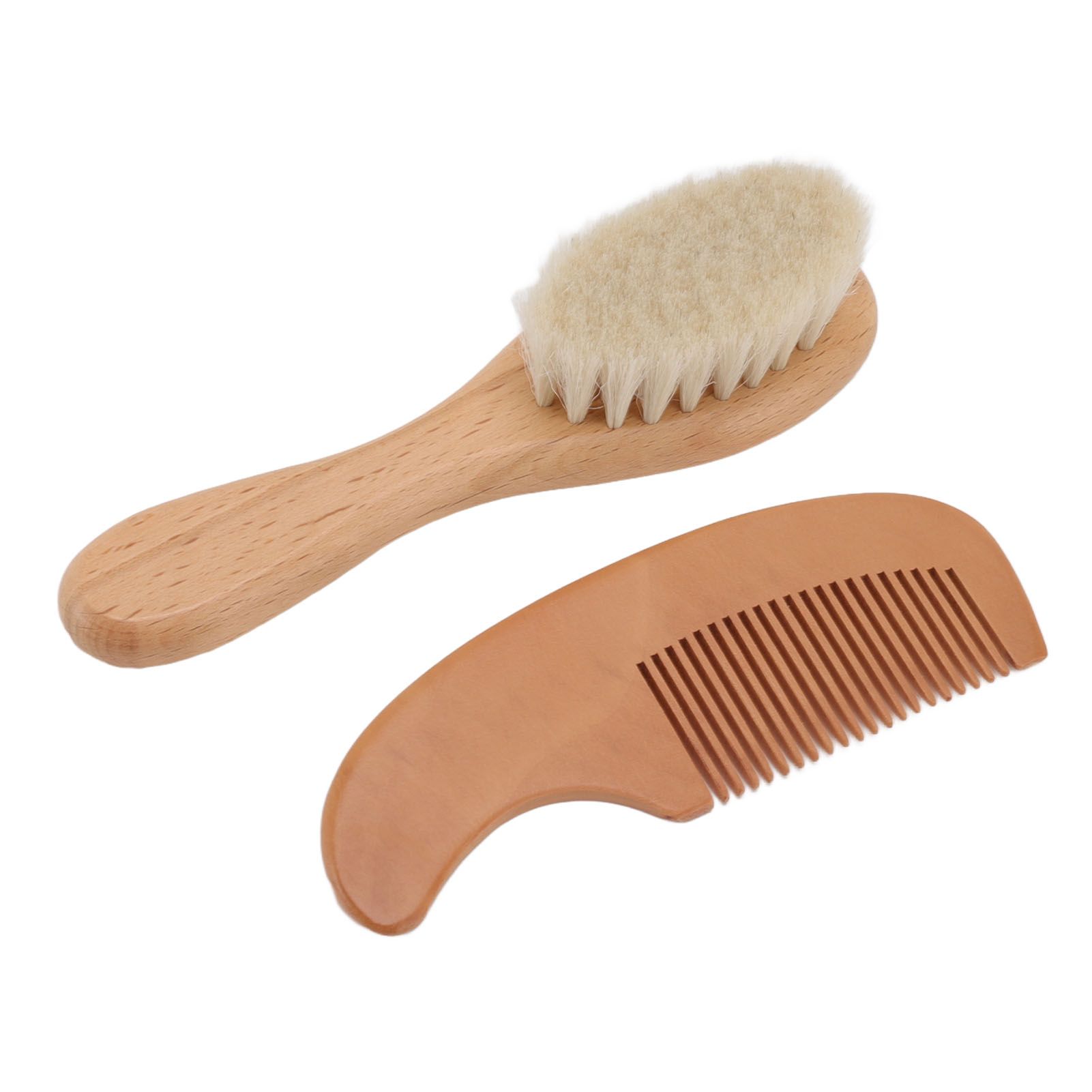 Baby Brush and Comb Set Multifunction Composite Wood and Wool Baby Hair Brush for Men Hair Style Baby Bath - Image 2