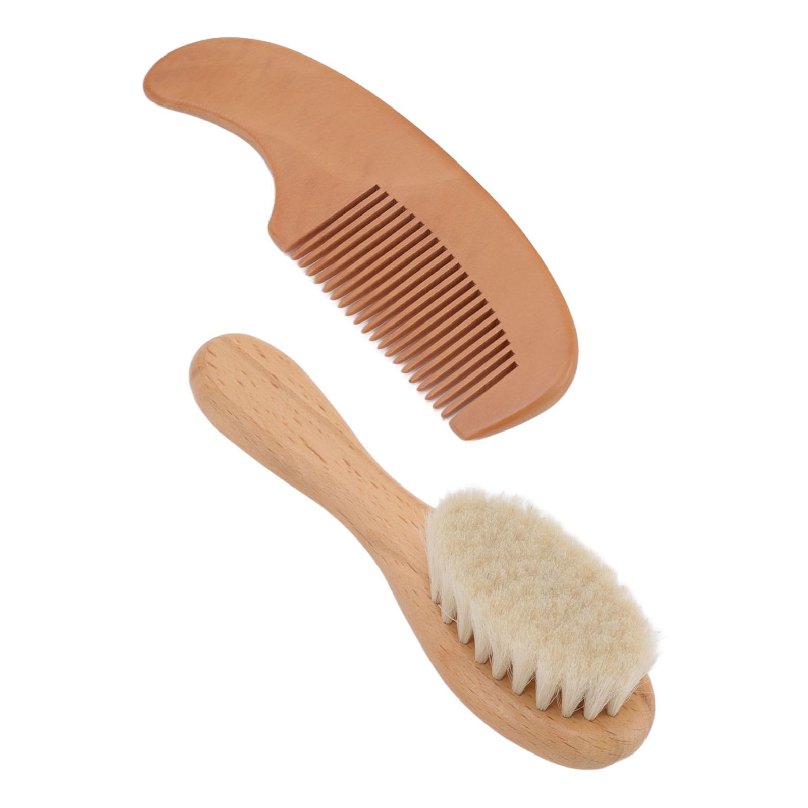 Baby Brush and Comb Set Multifunction Composite Wood and Wool Baby Hair Brush for Men Hair Style Baby Bath - Image 3