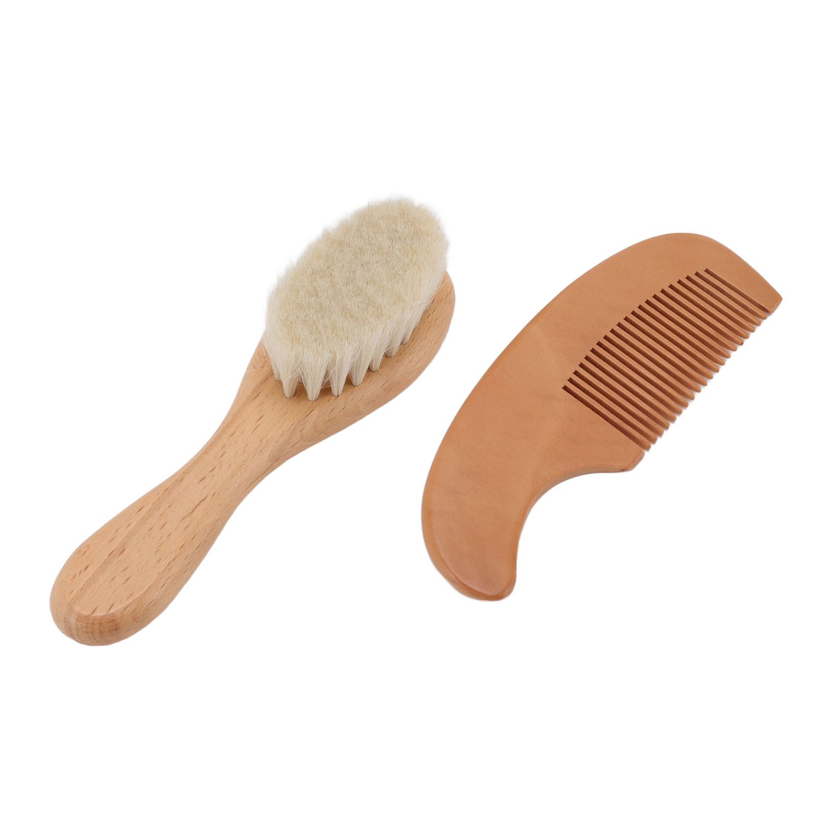 Baby Brush and Comb Set Multifunction Composite Wood and Wool Baby Hair Brush for Men Hair Style Baby Bath - Image 4