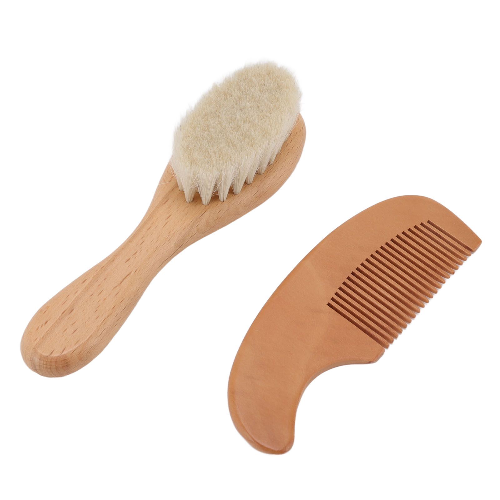 Baby Brush and Comb Set Multifunction Composite Wood and Wool Baby Hair Brush for Men Hair Style Baby Bath - Image 5