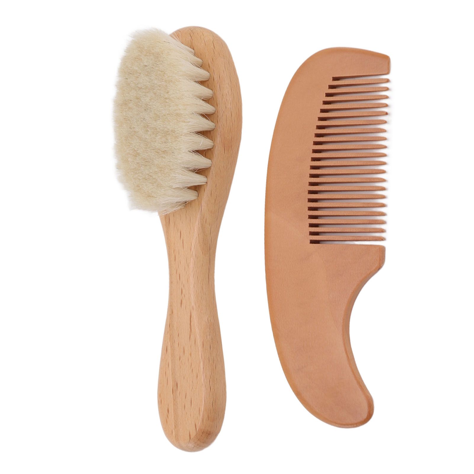 Baby Brush and Comb Set Multifunction Composite Wood and Wool Baby Hair Brush for Men Hair Style Baby Bath - Image 6