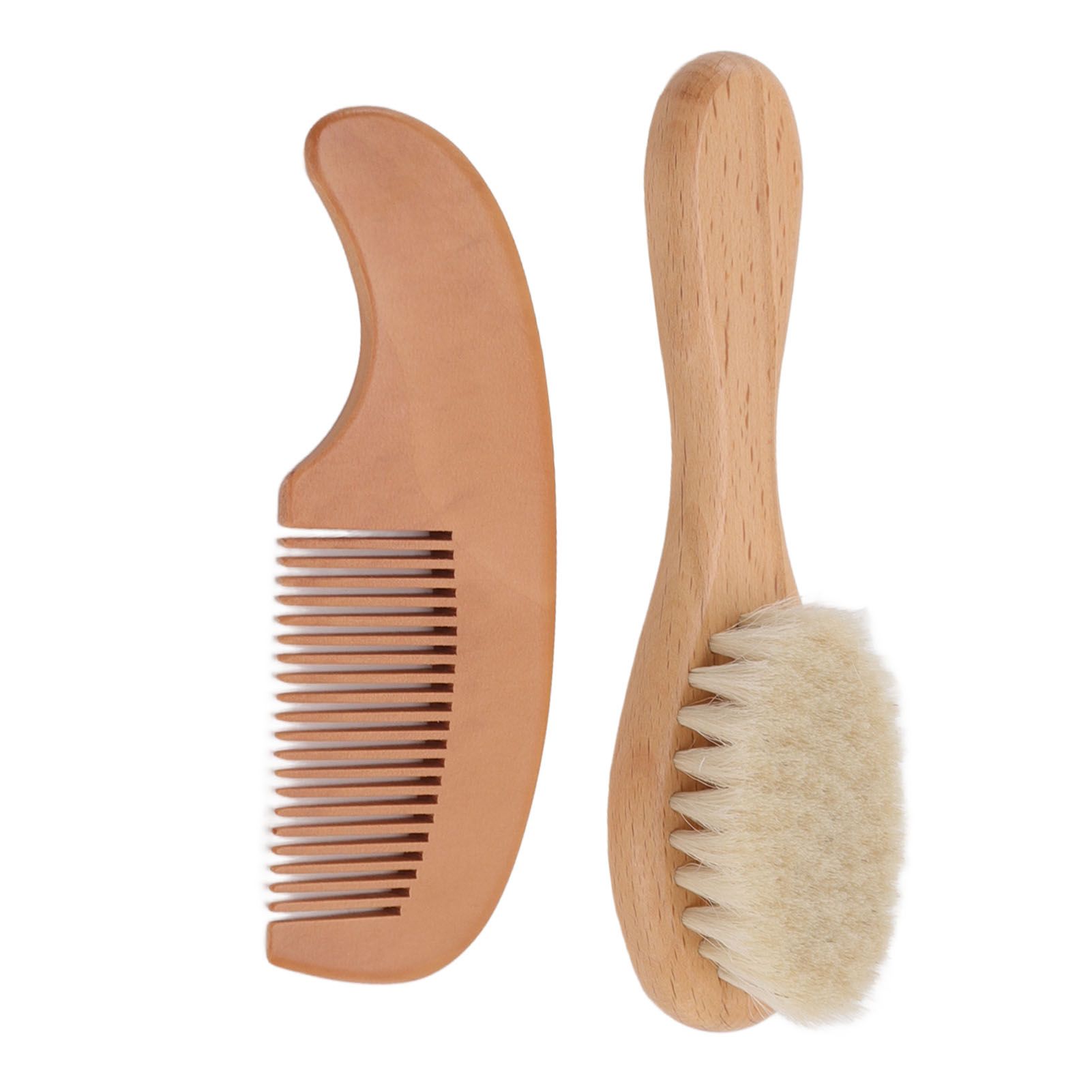 Baby Brush and Comb Set Multifunction Composite Wood and Wool Baby Hair Brush for Men Hair Style Baby Bath - Image 7