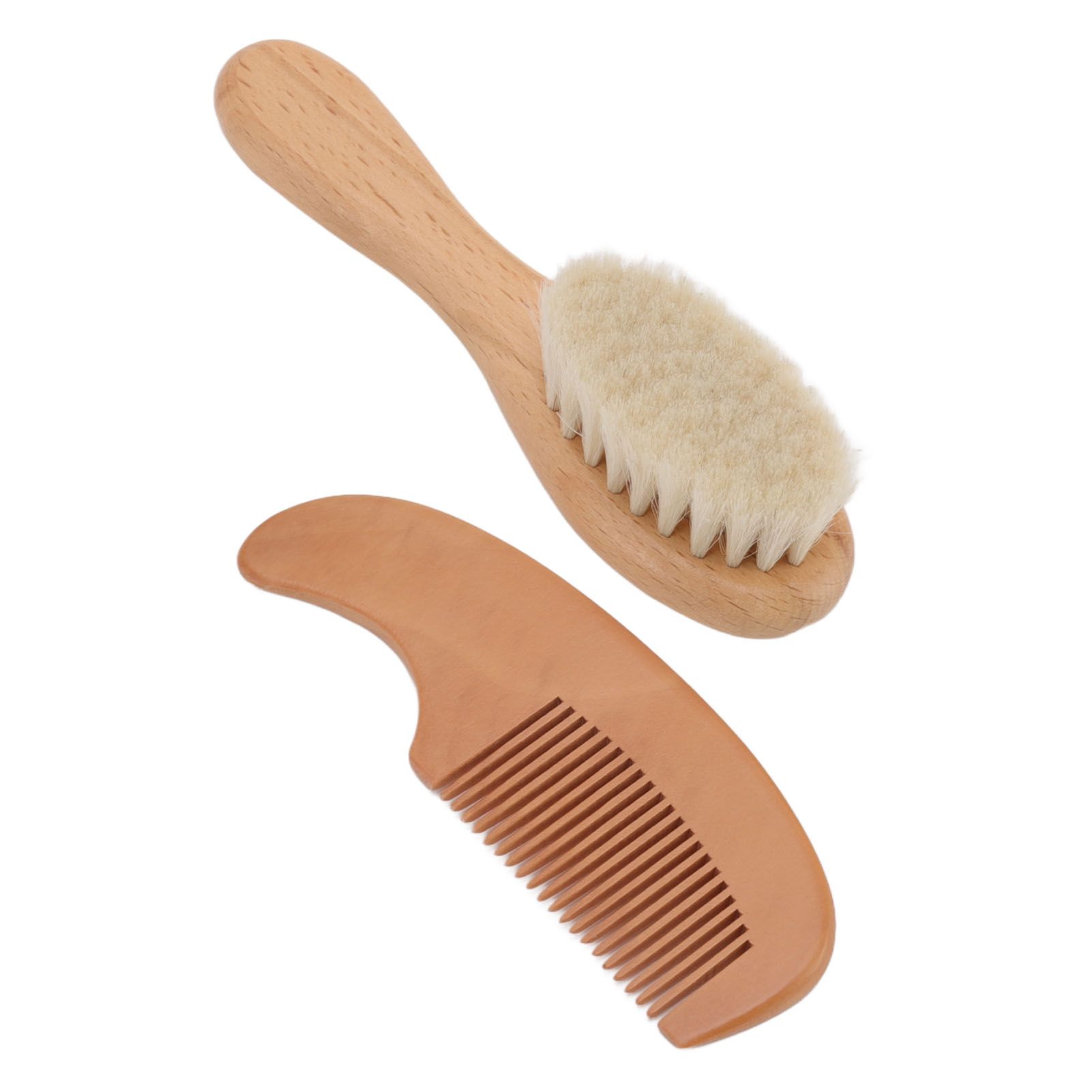 Baby Brush and Comb Set Multifunction Composite Wood and Wool Baby Hair Brush for Men Hair Style Baby Bath - Image 8