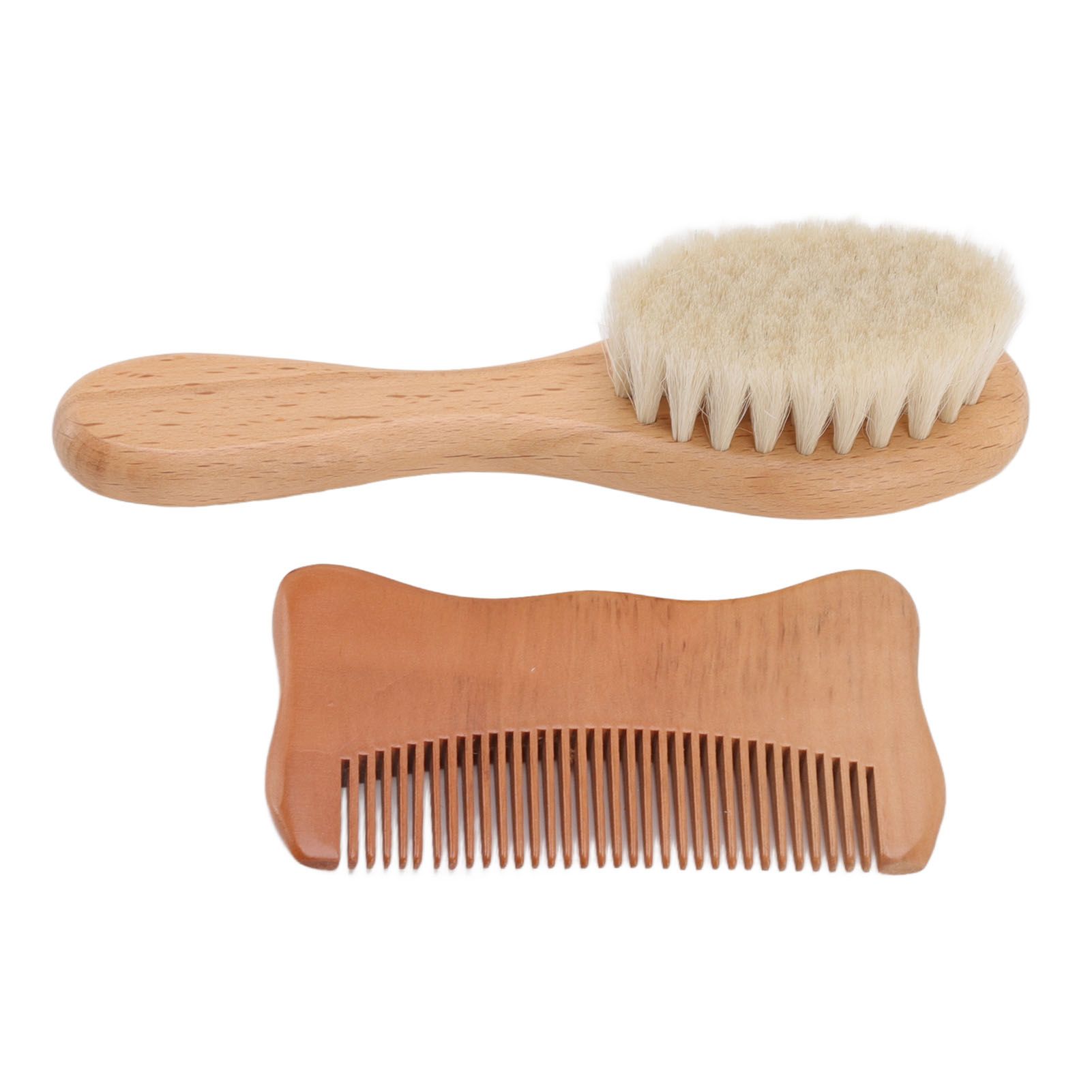Wooden Baby Hair Brush Comb Set Baby Bathing Wood Comb Wool Brush Men Oil Head Style Beard Brush - Image 1