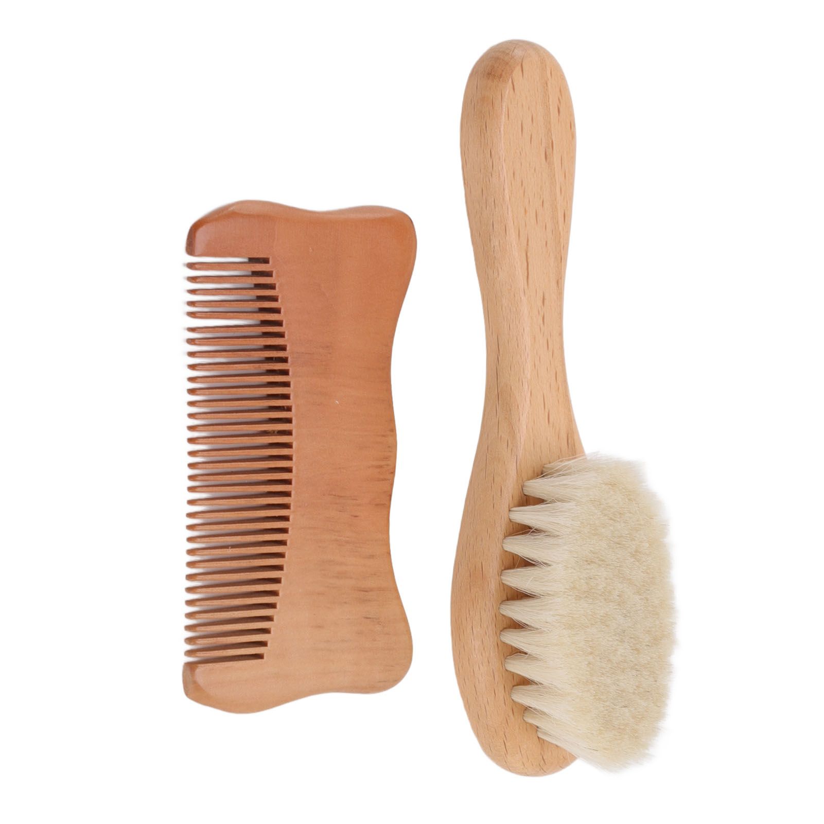 Wooden Baby Hair Brush Comb Set Baby Bathing Wood Comb Wool Brush Men Oil Head Style Beard Brush - Image 2