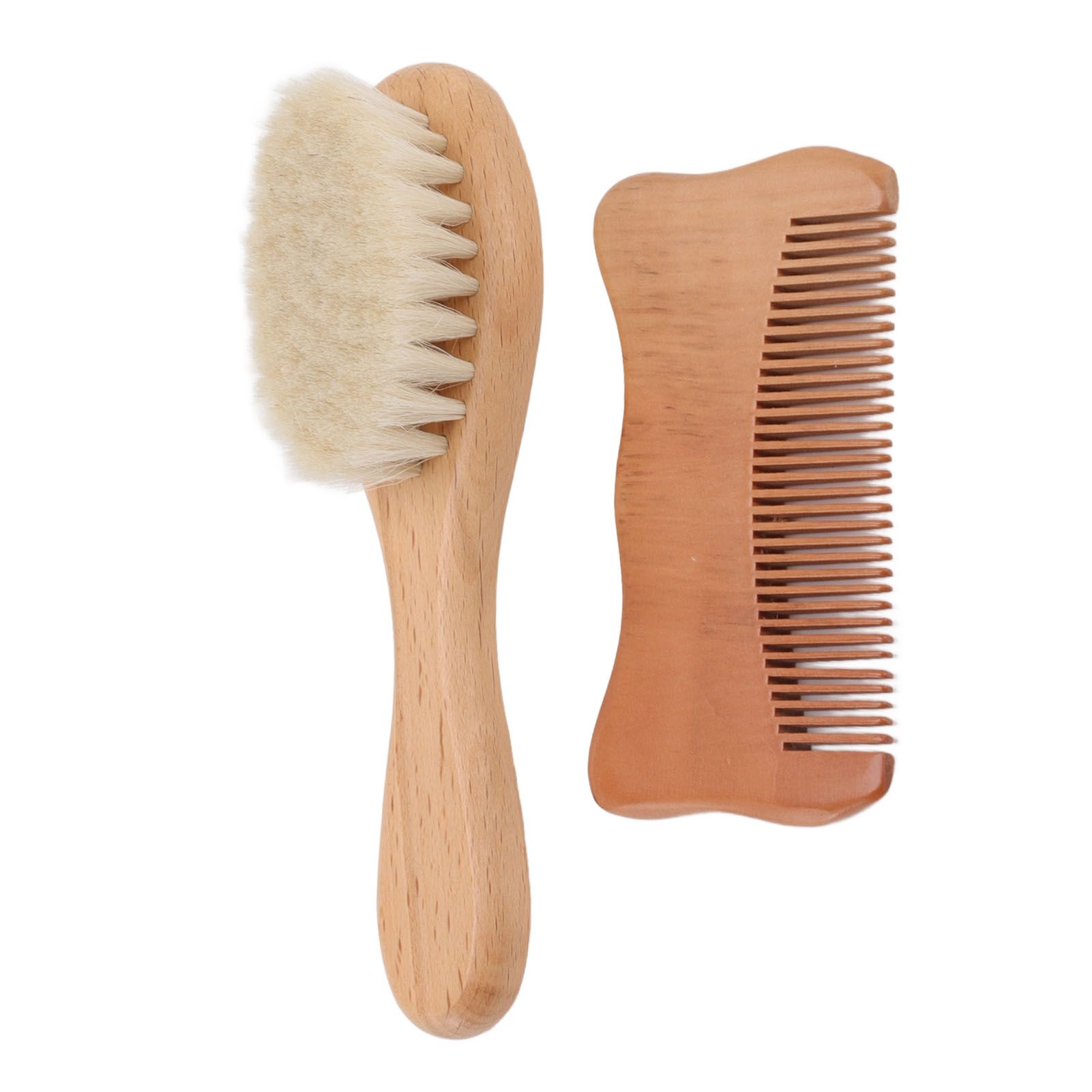 Wooden Baby Hair Brush Comb Set Baby Bathing Wood Comb Wool Brush Men Oil Head Style Beard Brush - Image 3