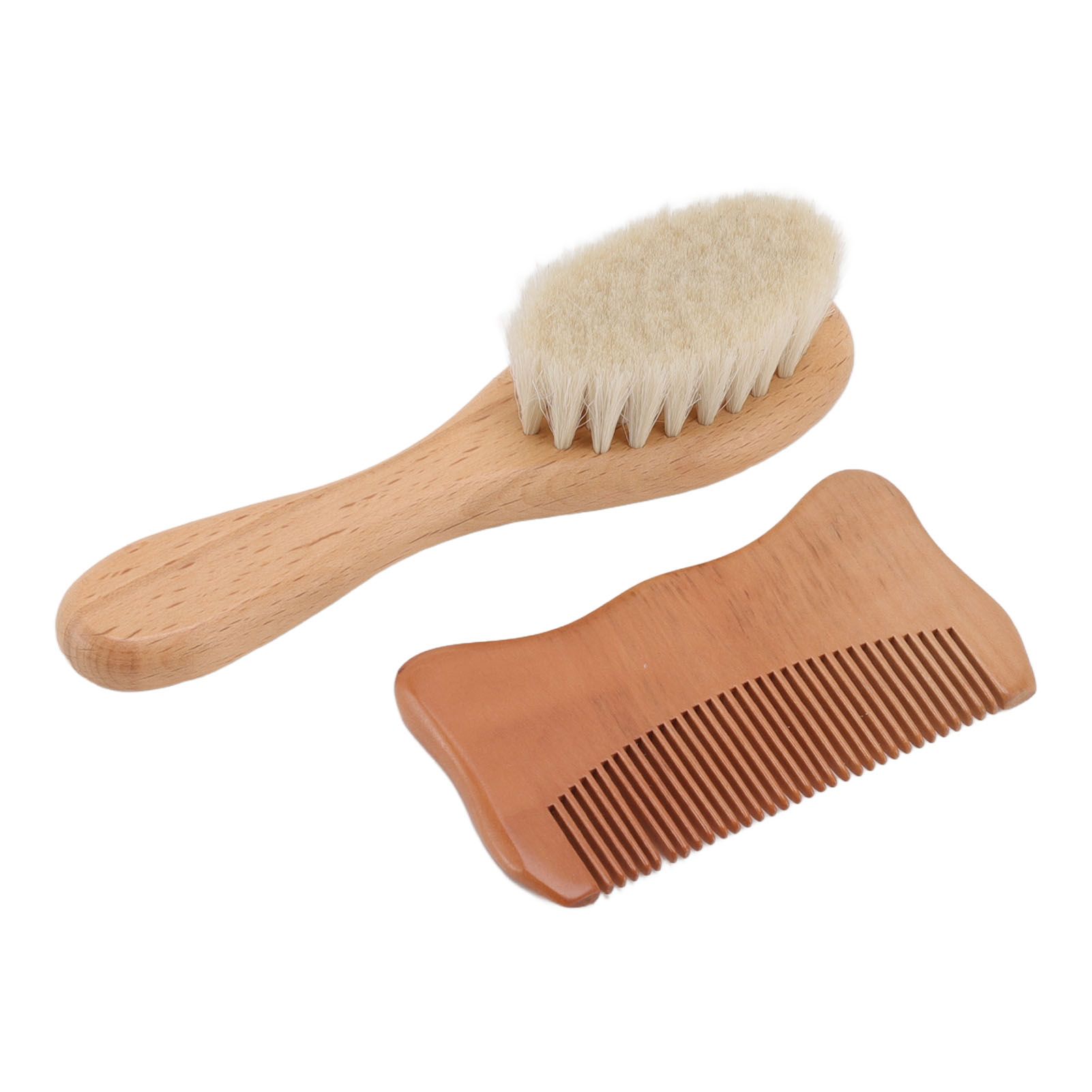 Wooden Baby Hair Brush Comb Set Baby Bathing Wood Comb Wool Brush Men Oil Head Style Beard Brush - Image 4