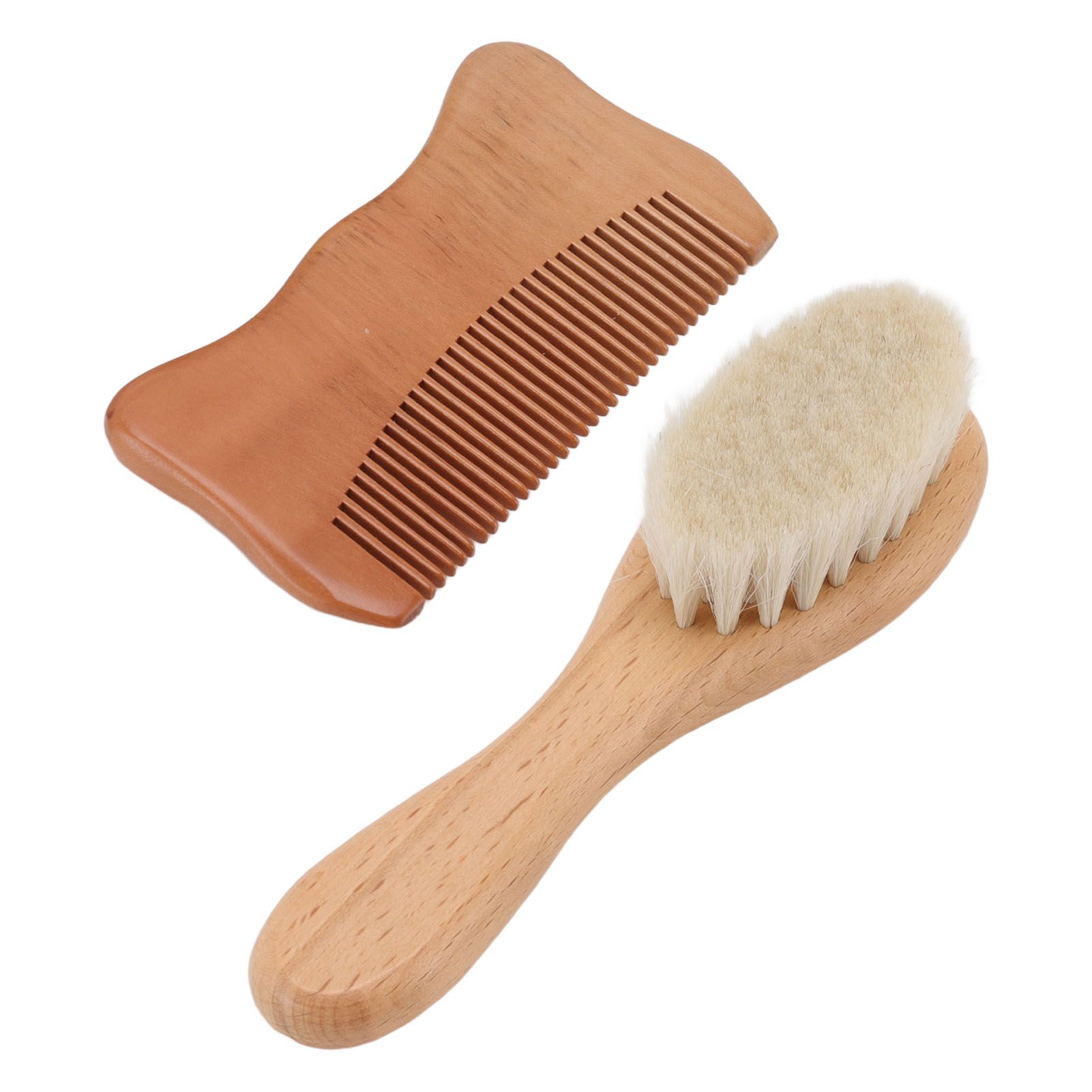 Wooden Baby Hair Brush Comb Set Baby Bathing Wood Comb Wool Brush Men Oil Head Style Beard Brush - Image 5