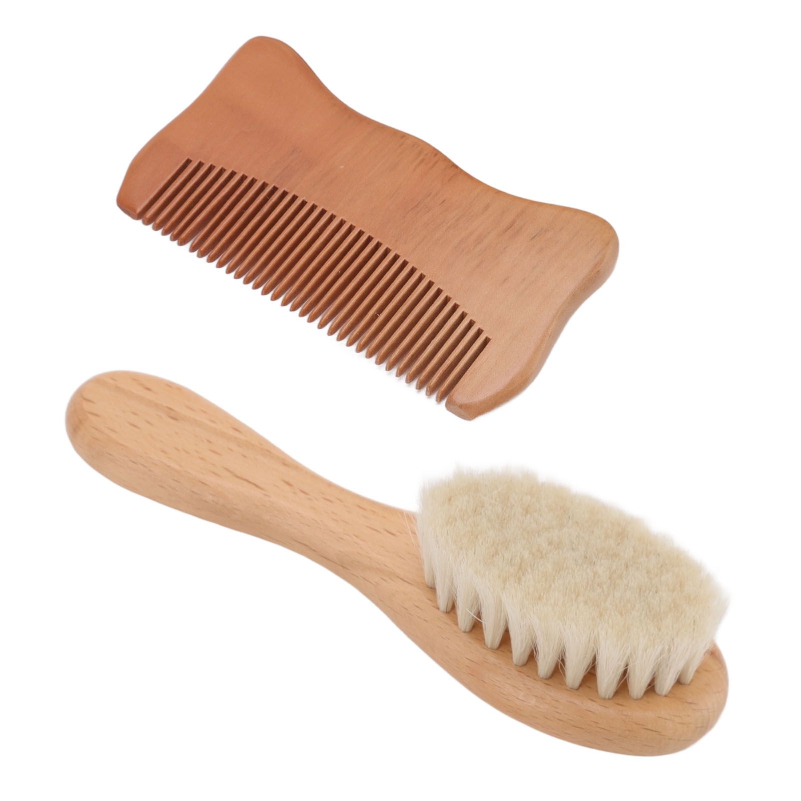 Wooden Baby Hair Brush Comb Set Baby Bathing Wood Comb Wool Brush Men Oil Head Style Beard Brush - Image 6