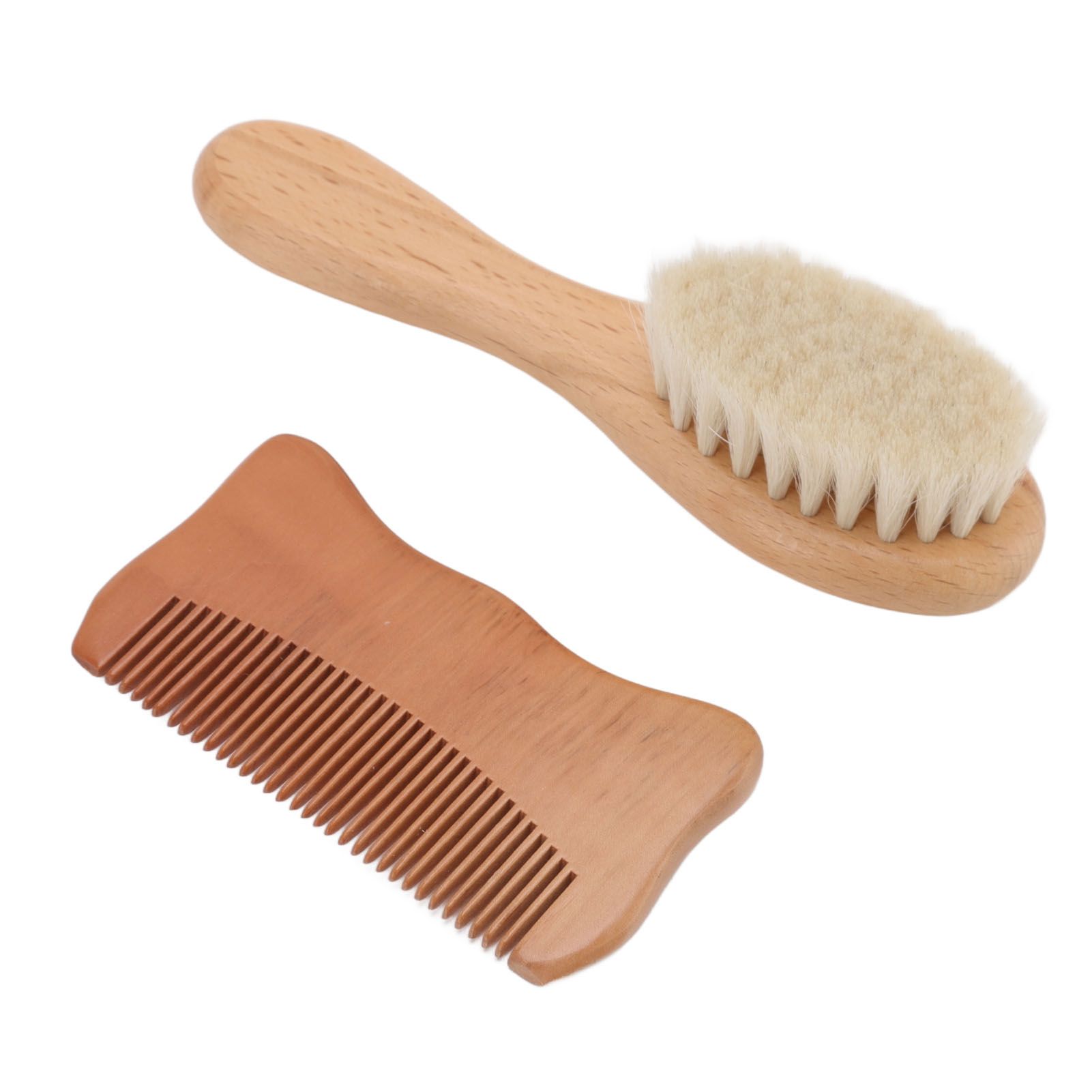 Wooden Baby Hair Brush Comb Set Baby Bathing Wood Comb Wool Brush Men Oil Head Style Beard Brush - Image 7