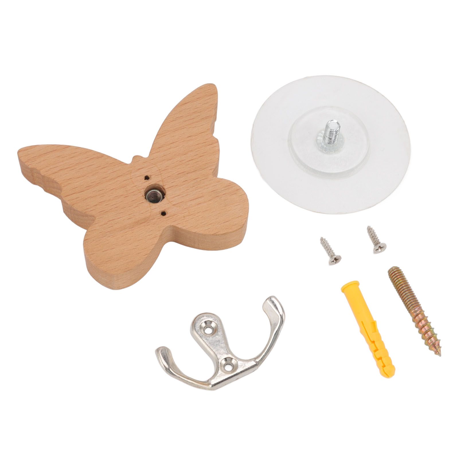 Wooden Butterfly Wall Hook Wood Wall Mounted Hanger for Coat Clothes Hat Towel - Image 2