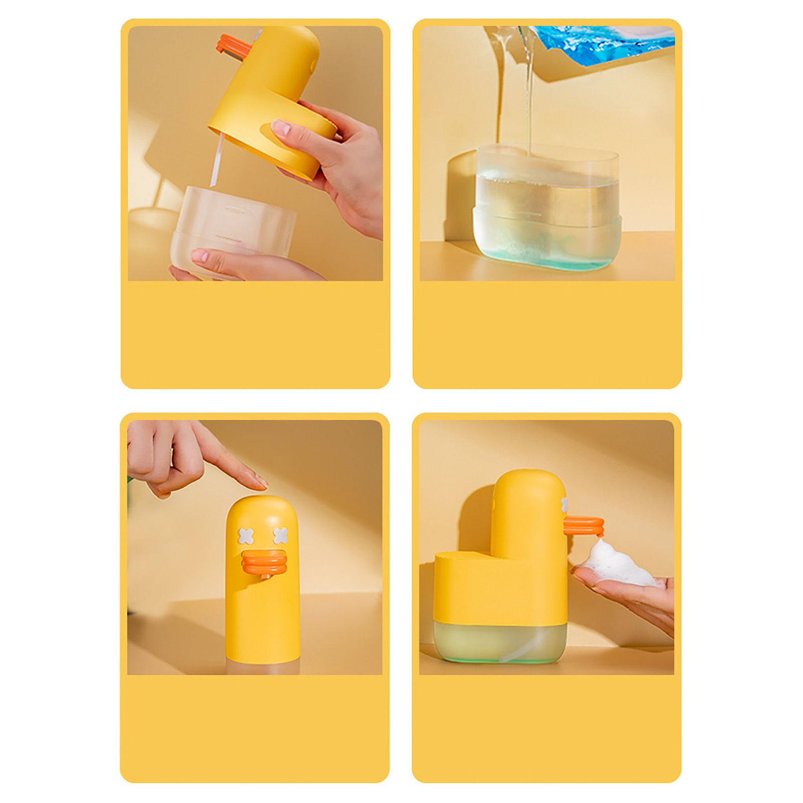 Automatic Foam Soap Dispenser USB Rechargeable Touchless Infrared Sensor Liquid Soap Dispenser for Kitchen Bathroom Duck - Image 7