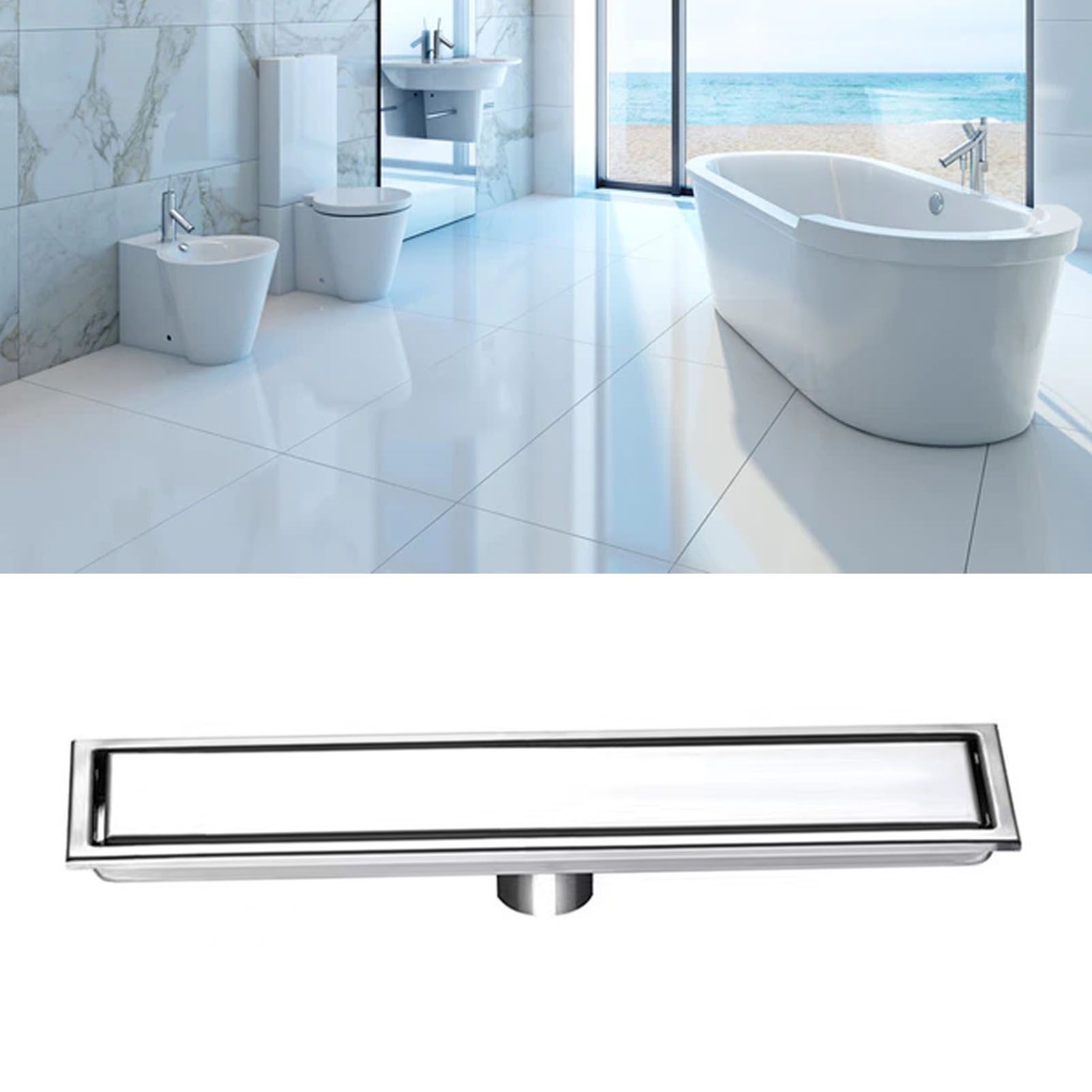 Linear Shower Drain Stainless Steel Rustproof Scratch Resistant Detachable Long Floor Drain for Bathroom Washroom Floor Drain - Image 7