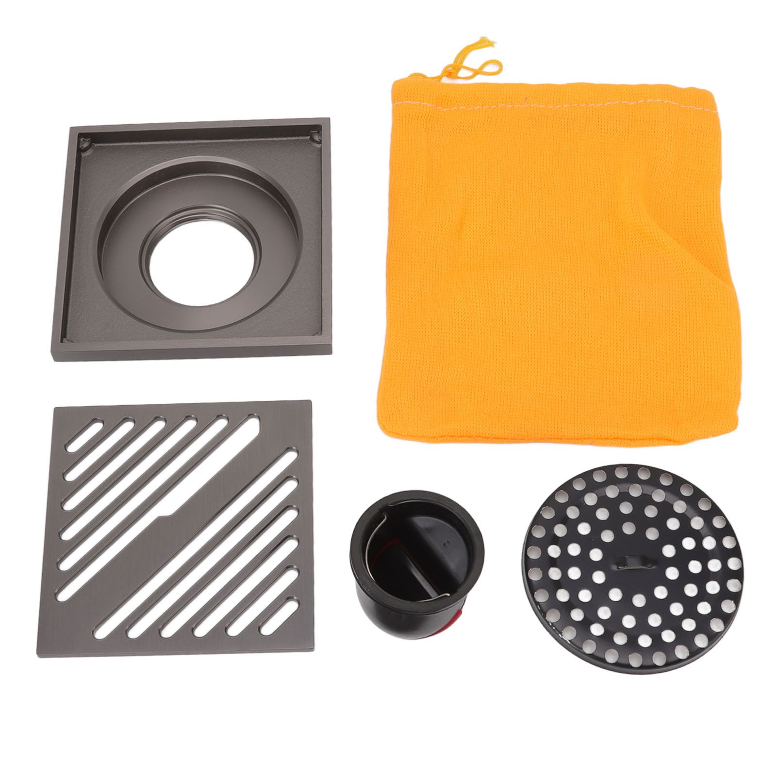 Square Shower Floor Drain Extra Thick Stainless Steel Bathroom Floor Drain for Home Kitchen Accessories Gray - Image 1