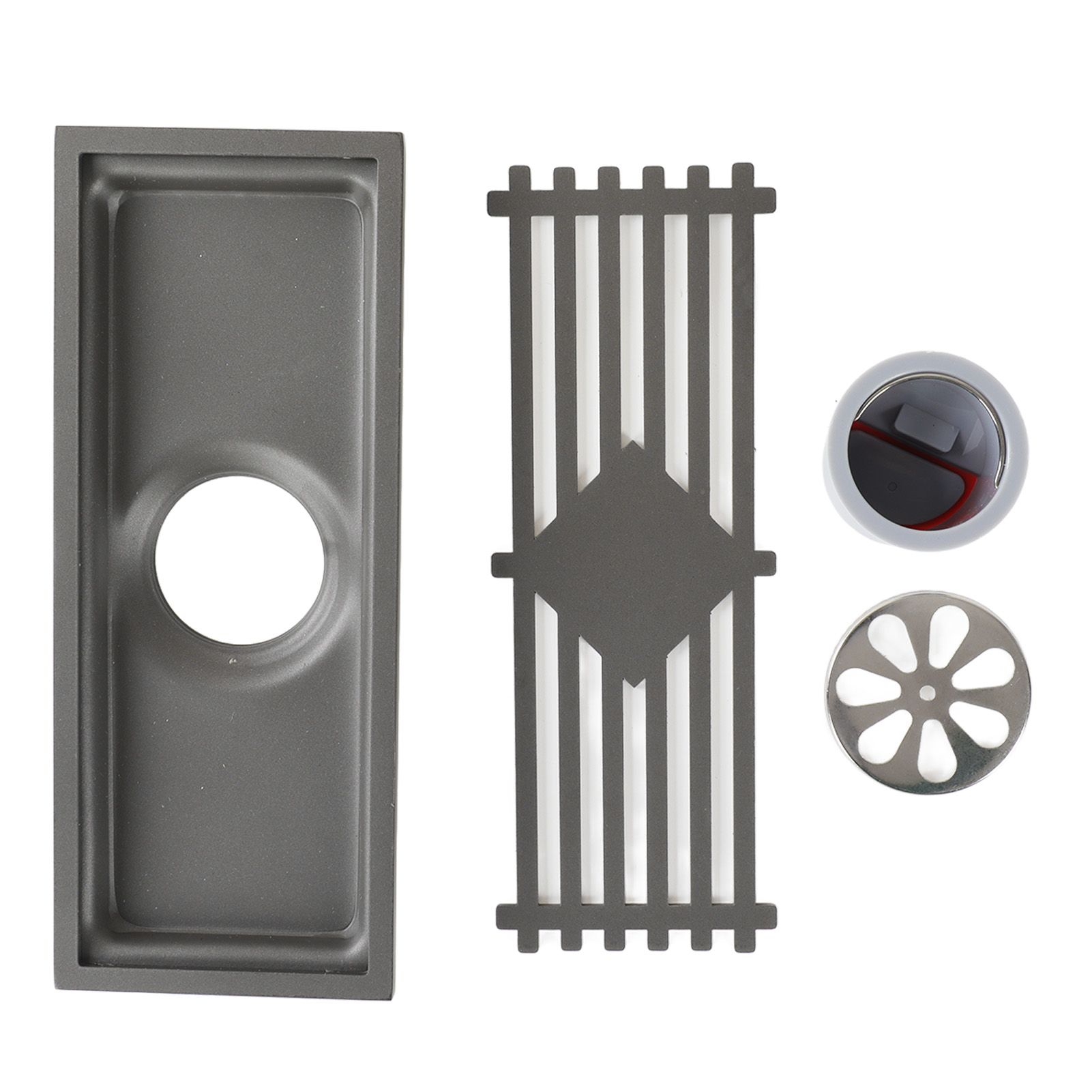 Floor Drain Stainless Steel Rectangle Corrosion Resistance Shower Grate for Kitchen Balcony Hotel 30CM/11.8IN - Image 1