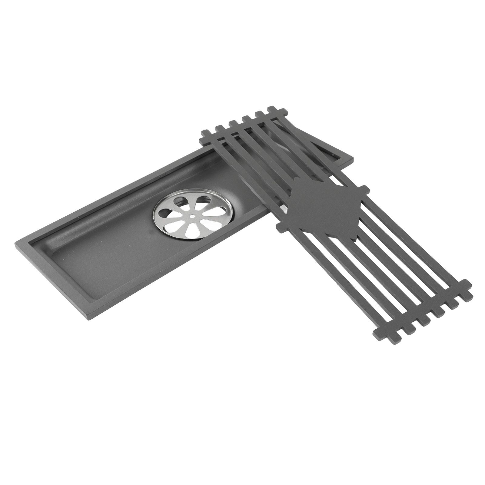 Floor Drain Stainless Steel Rectangle Corrosion Resistance Shower Grate for Kitchen Balcony Hotel 30CM/11.8IN - Image 2