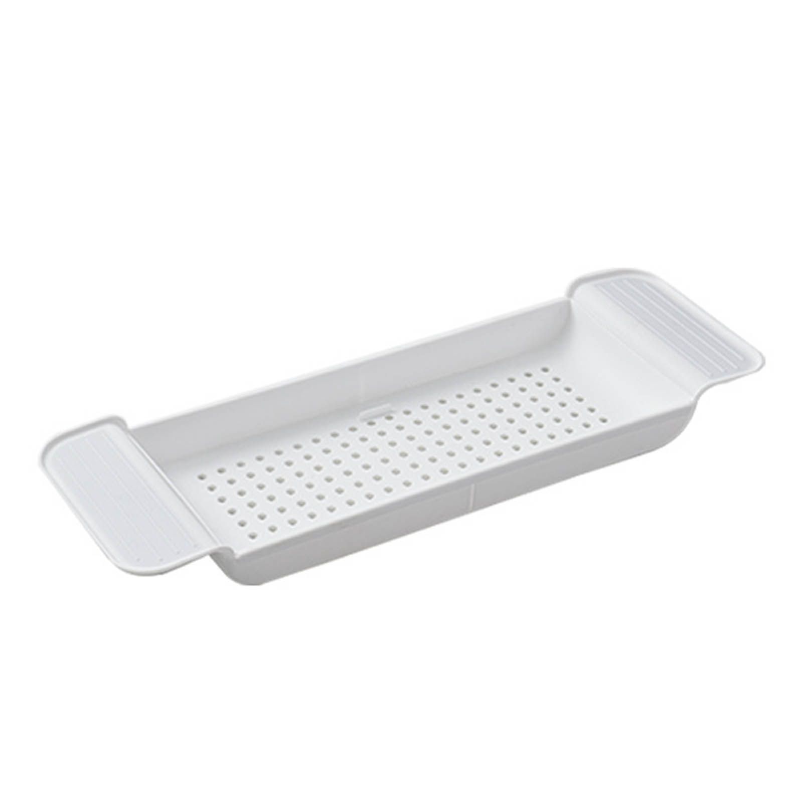 Bathtub Tray Stable Placement Expandable Plastic Material Draining Design Bath Caddy Tub Table for Bathroom White - Image 1