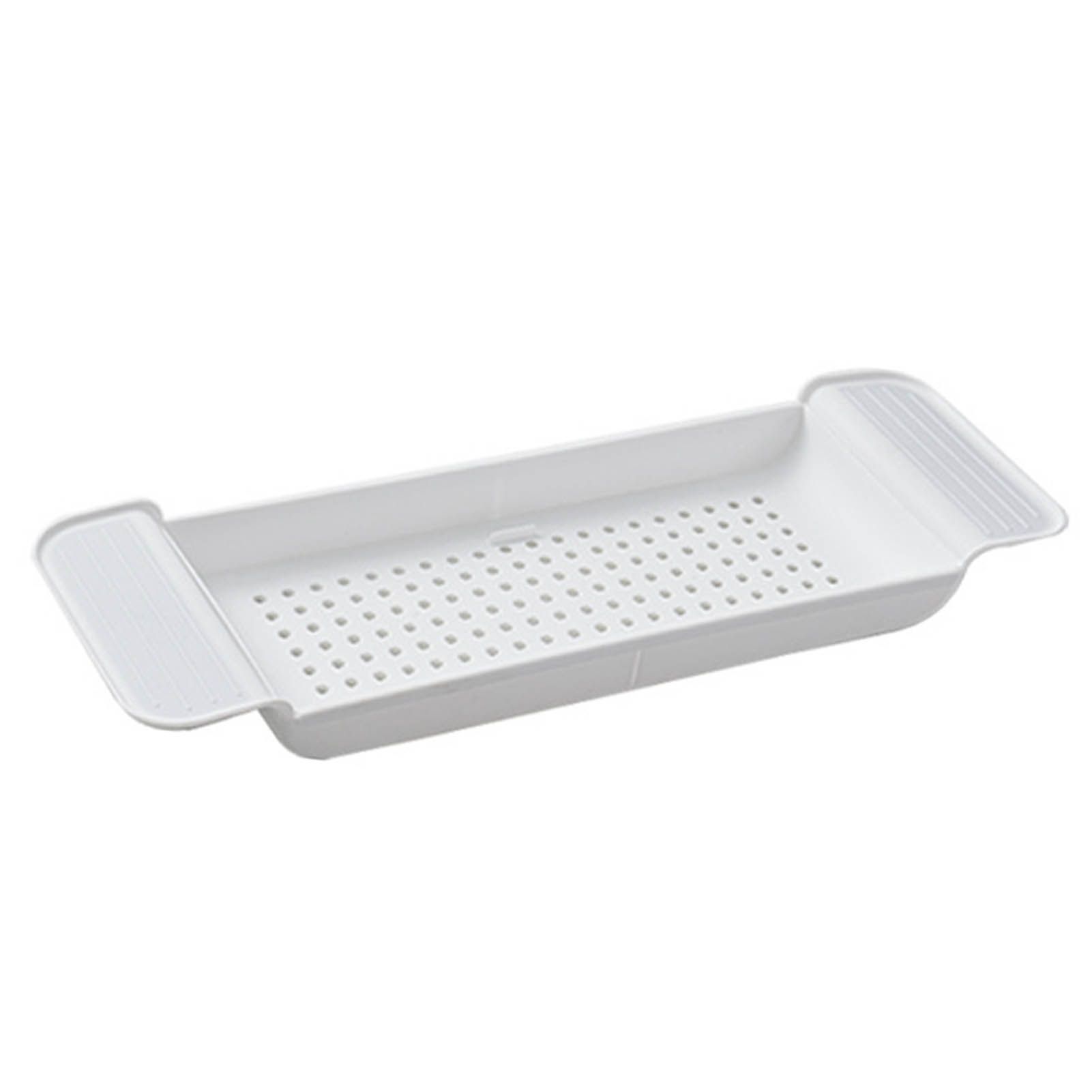 Bathtub Tray Stable Placement Expandable Plastic Material Draining Design Bath Caddy Tub Table for Bathroom White - Image 4