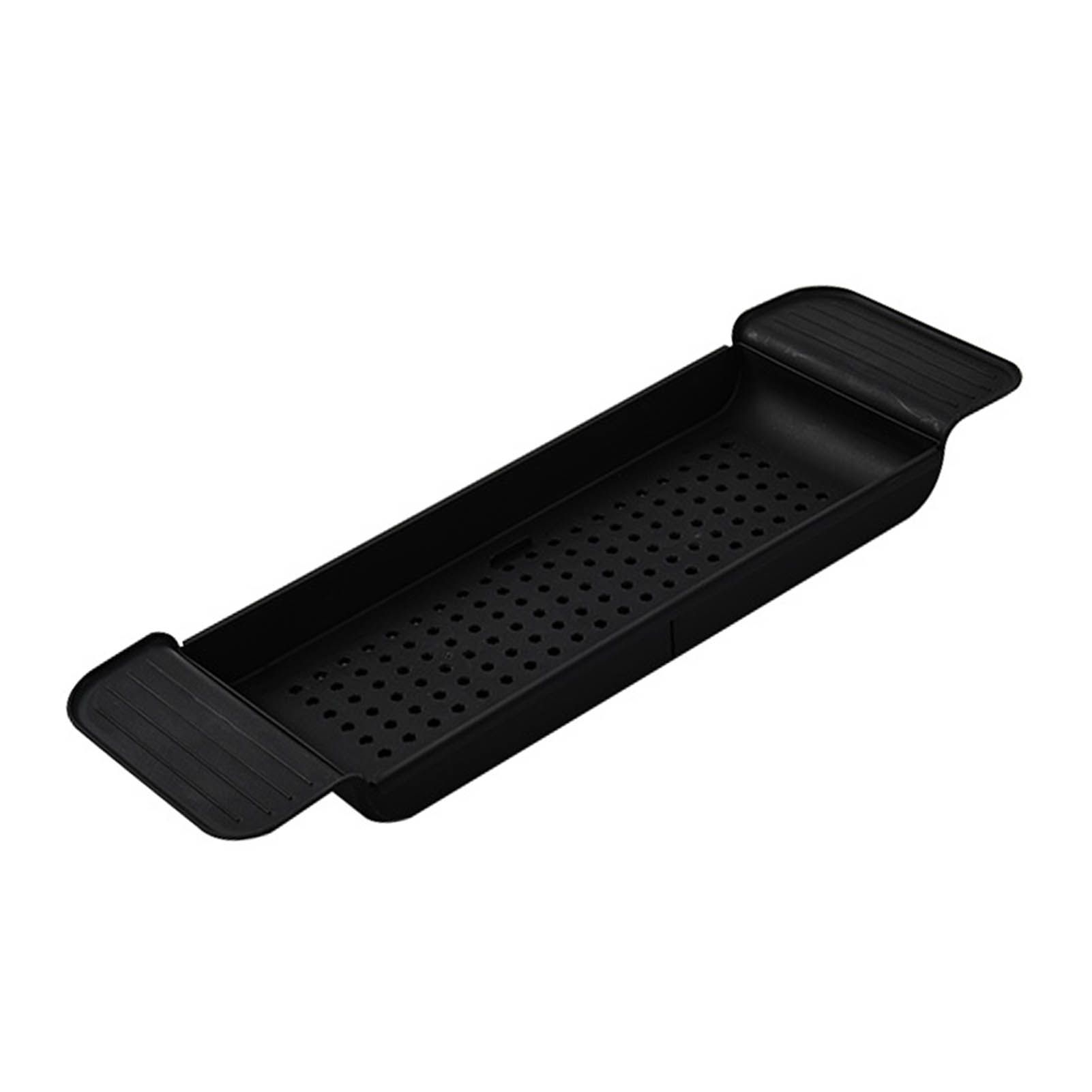 Bathtub Tray Stable Placement Expandable Plastic Material Draining Design Bath Caddy Tub Table for Bathroom Black - Image 2
