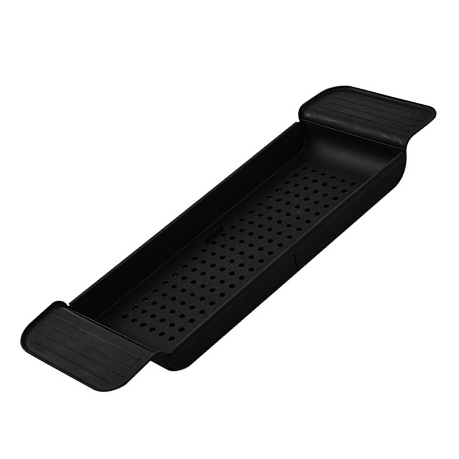 Bathtub Tray Stable Placement Expandable Plastic Material Draining Design Bath Caddy Tub Table for Bathroom Black - Image 3