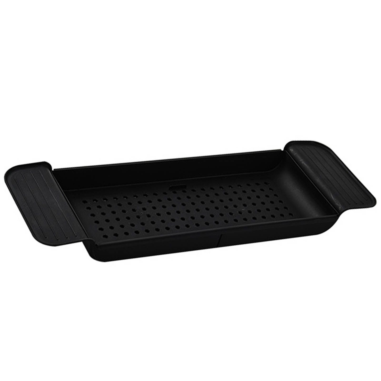 Bathtub Tray Stable Placement Expandable Plastic Material Draining Design Bath Caddy Tub Table for Bathroom Black - Image 4