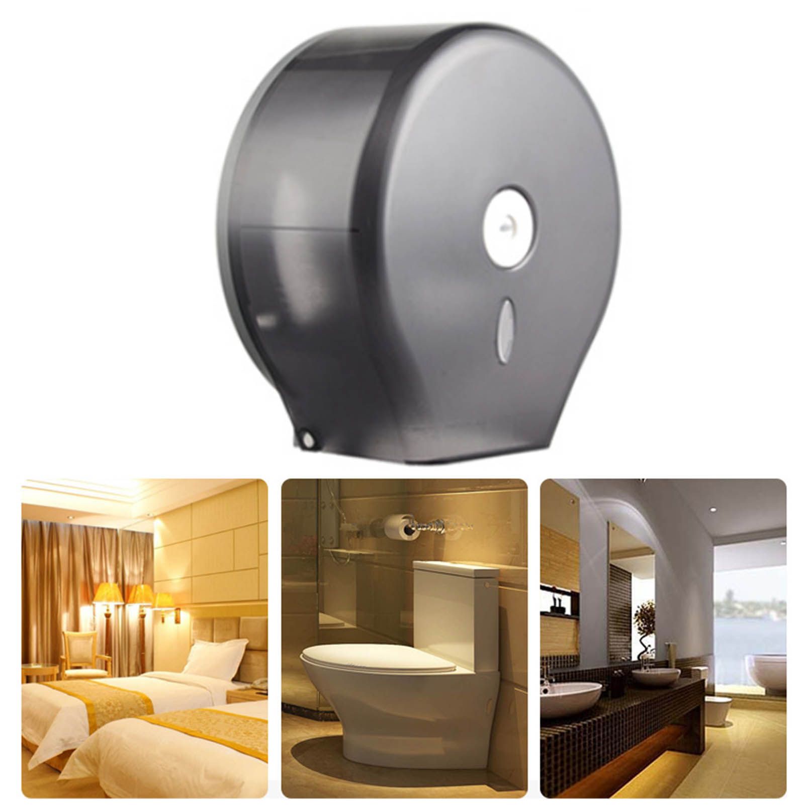 Paper Towel Dispenser Punch Free Wall Mounted Paper Towel Holder with Lock Design for Commercial Home Translucent Black - Image 7