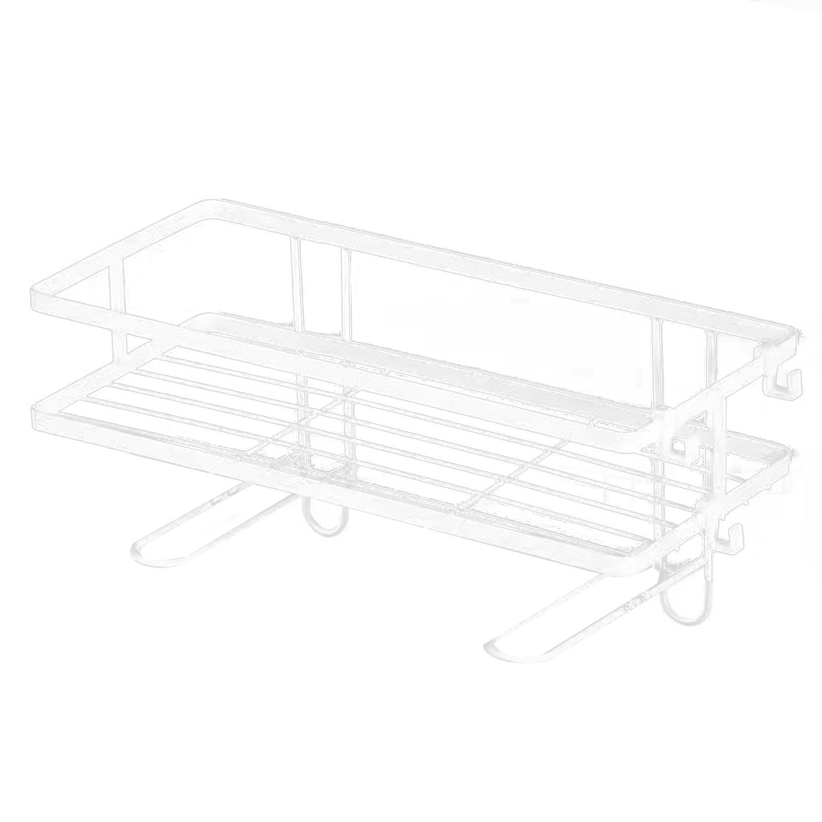 Toilet Shelf Thickening Waterproof Large Capacity Nail Free Installation Iron Over Toilet Bathroom Organizer Single Layer White - Image 1