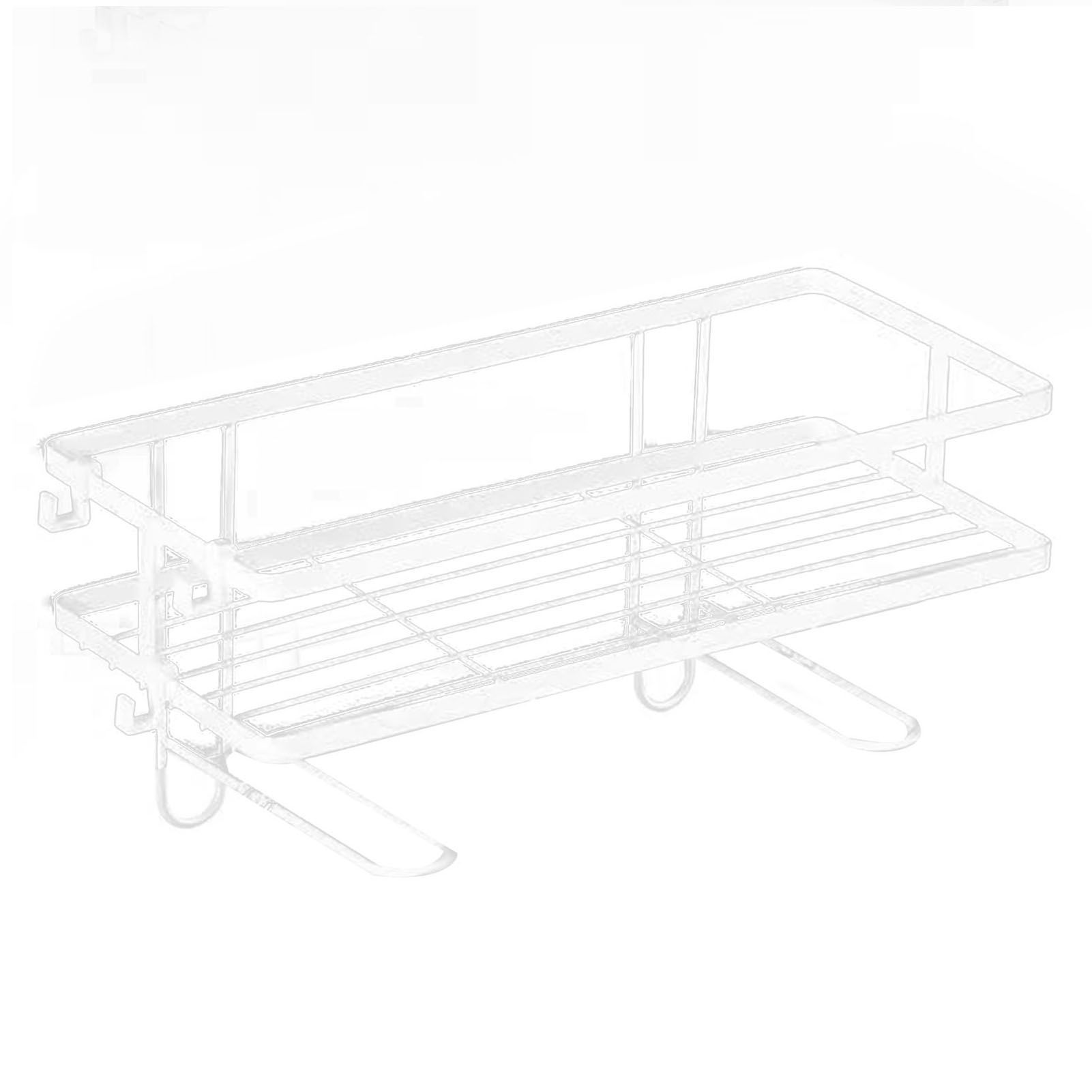 Toilet Shelf Thickening Waterproof Large Capacity Nail Free Installation Iron Over Toilet Bathroom Organizer Single Layer White - Image 2