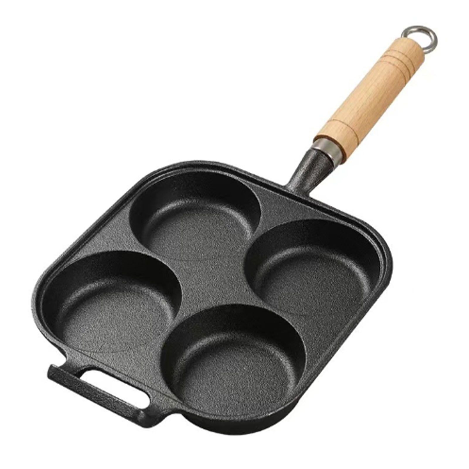 Frying Pan Deepened Non Stick With Spatula Oil Brush Four Hole Frying Pot For Breakfast Pancake - Image 1