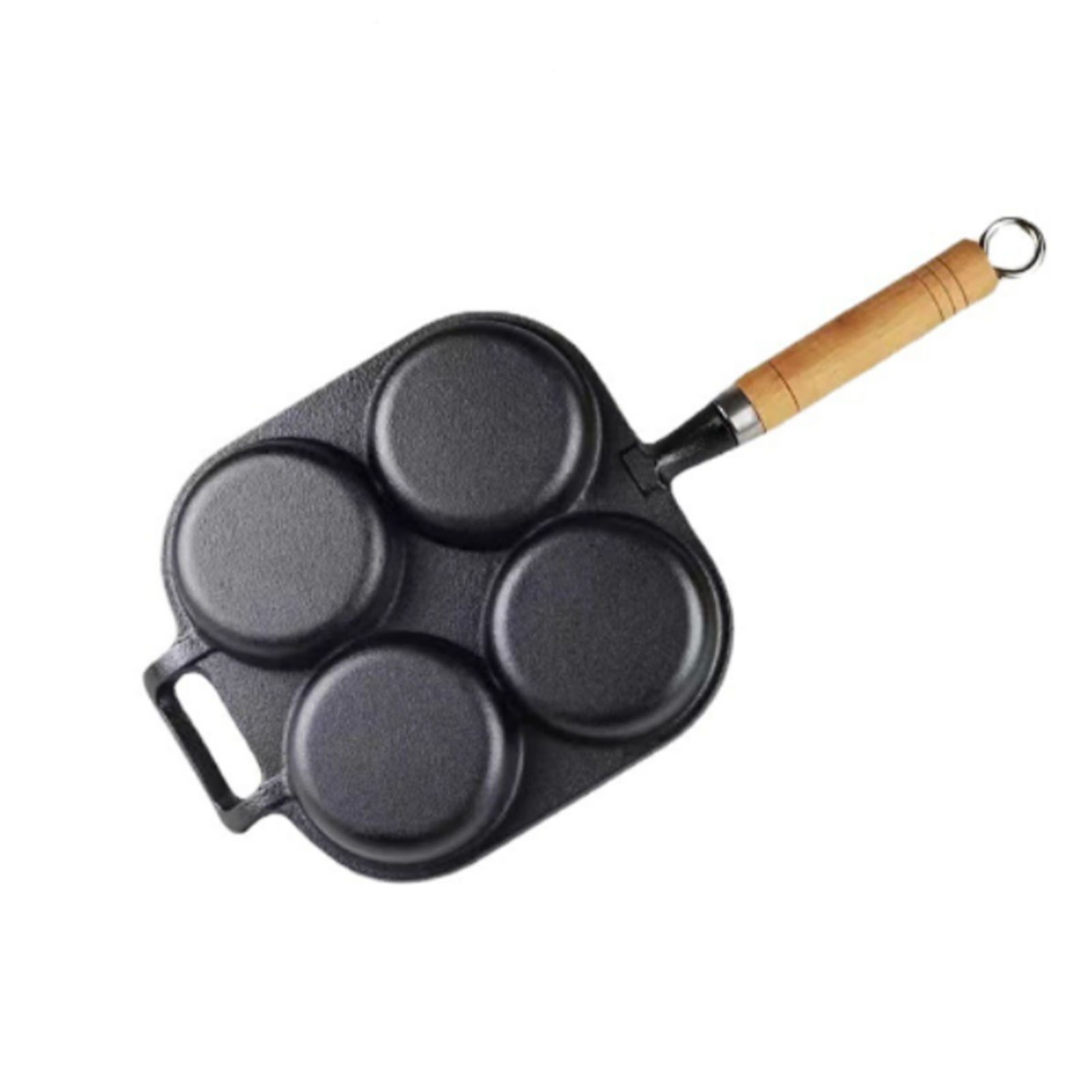 Frying Pan Deepened Non Stick With Spatula Oil Brush Four Hole Frying Pot For Breakfast Pancake - Image 4