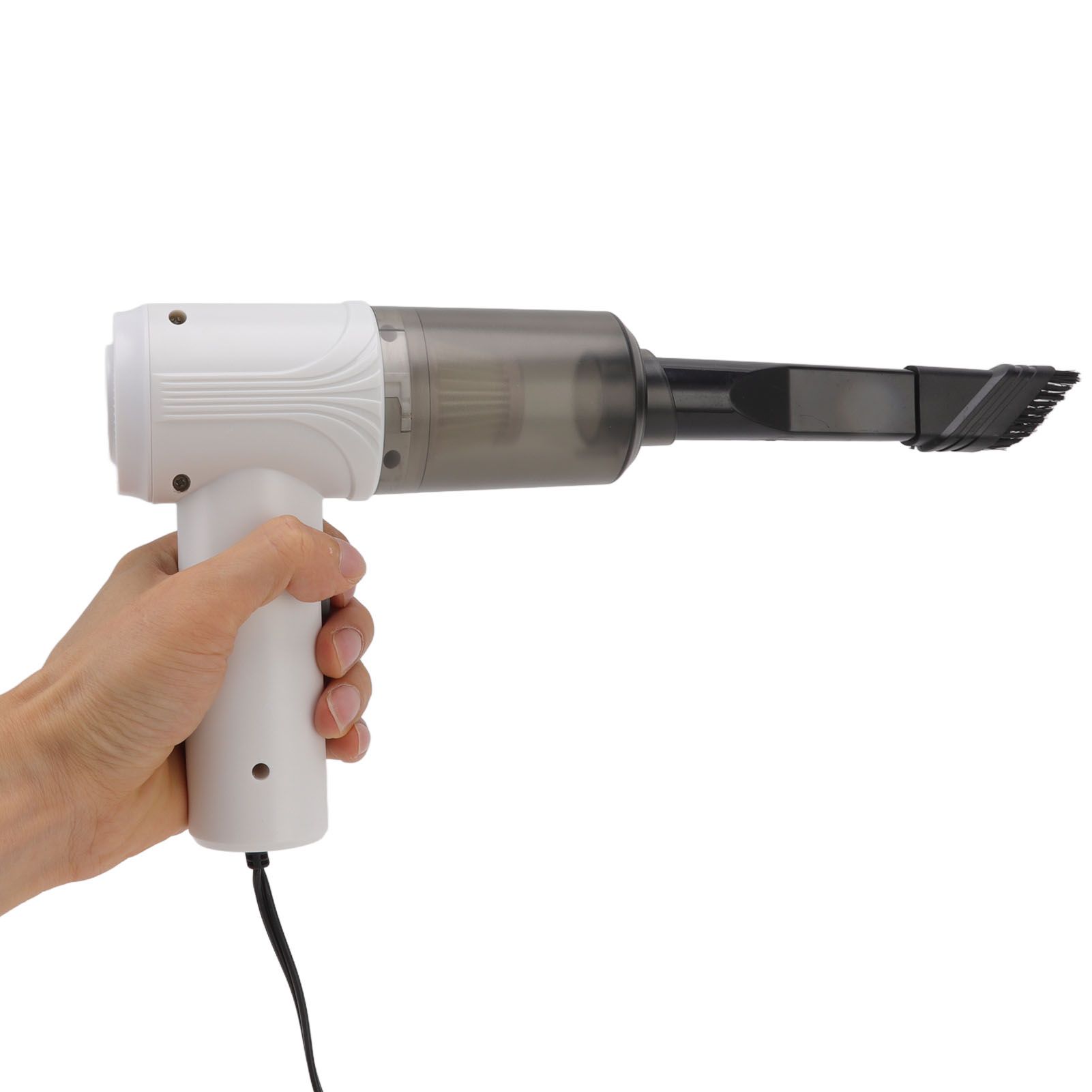 Car Vacuum Cleaner 360° Cleaning Washable Filter Screen Portable Handheld Vacuum Cleaner Inflator 12V White - Image 2