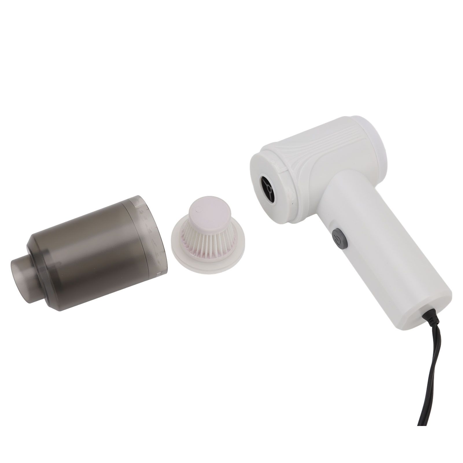 Car Vacuum Cleaner 360° Cleaning Washable Filter Screen Portable Handheld Vacuum Cleaner Inflator 12V White - Image 3
