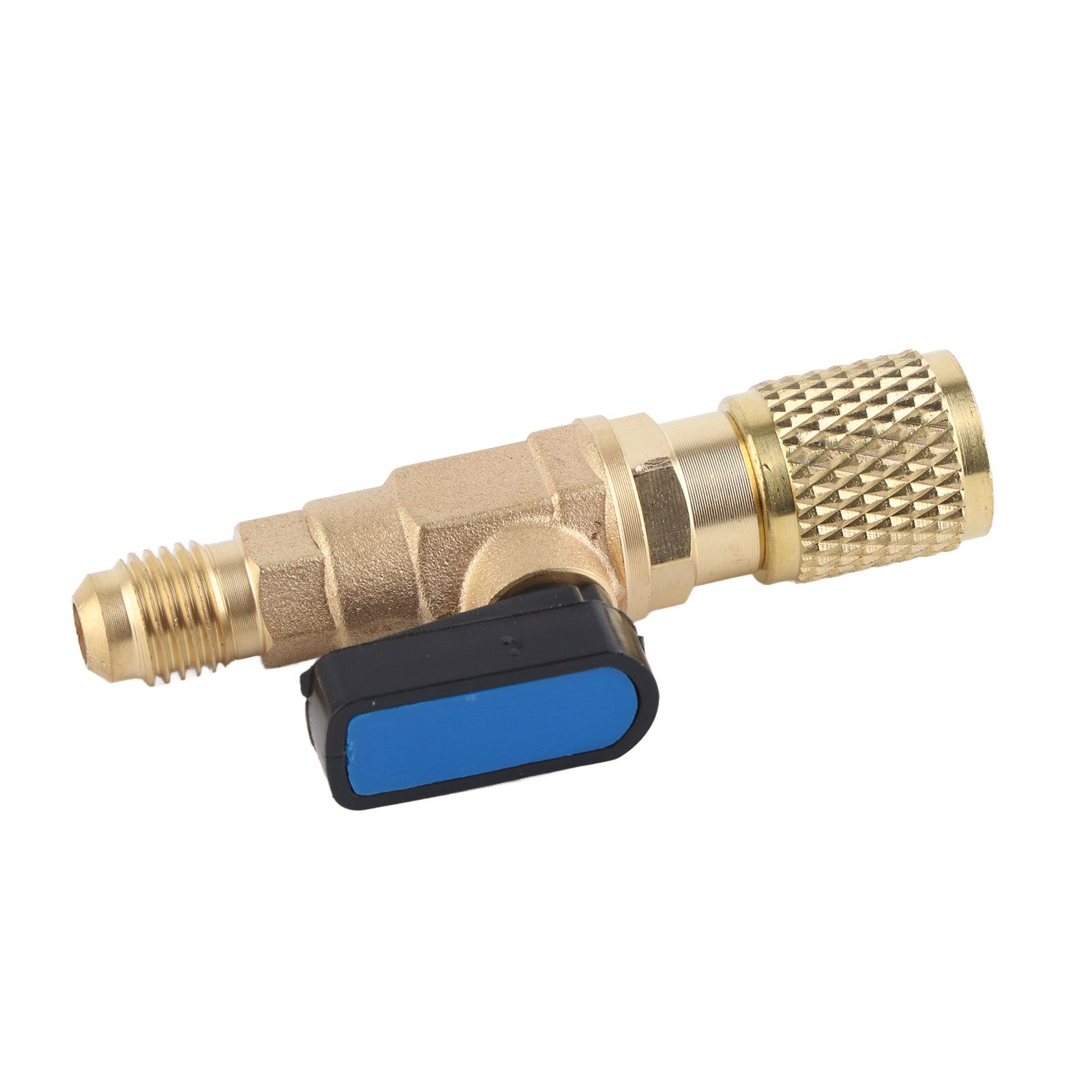 AC Air Conditioning Refrigeration Valve Refrigerant Liquid Hose Ball Valve Adapter Yellow - Image 1