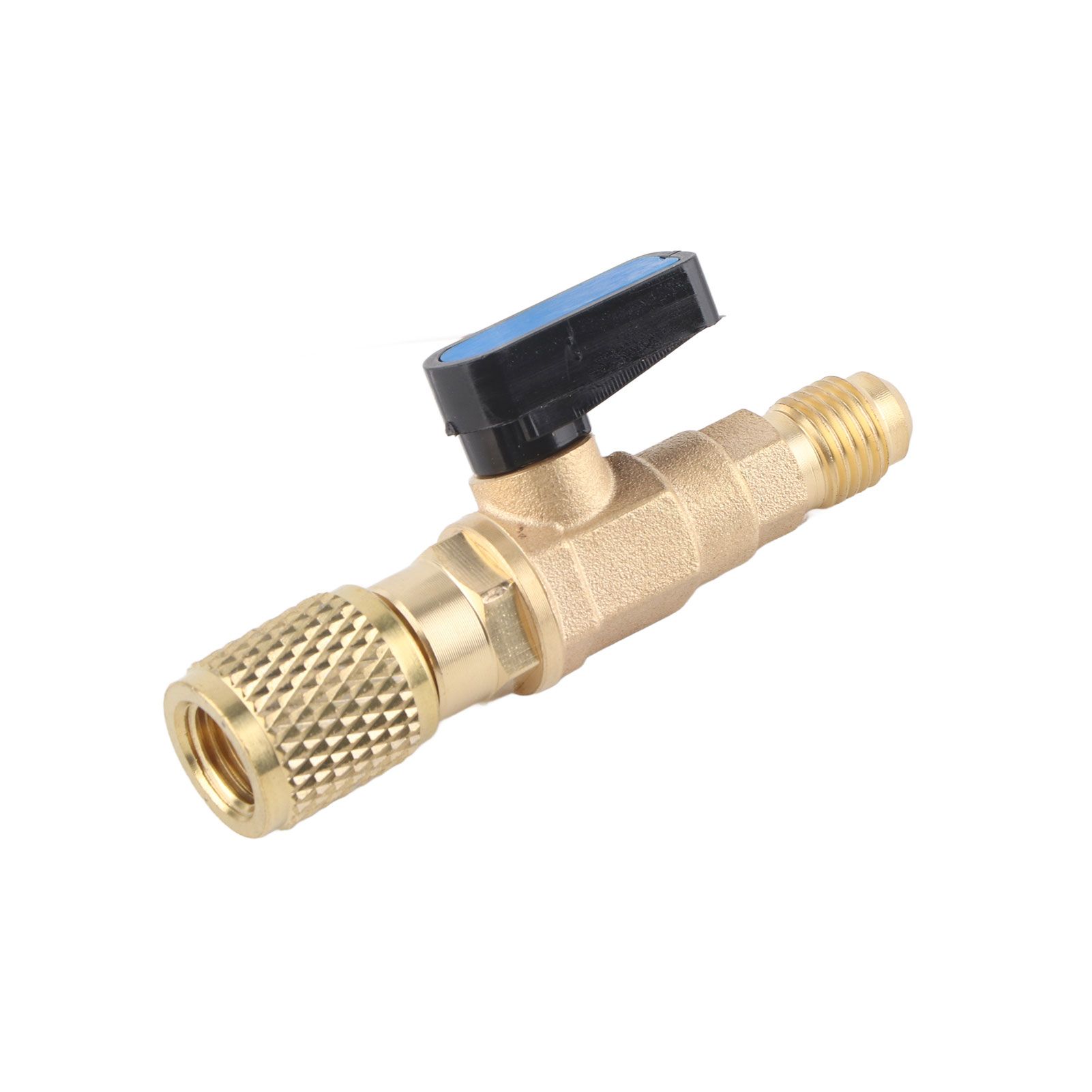 AC Air Conditioning Refrigeration Valve Refrigerant Liquid Hose Ball Valve Adapter Yellow - Image 3