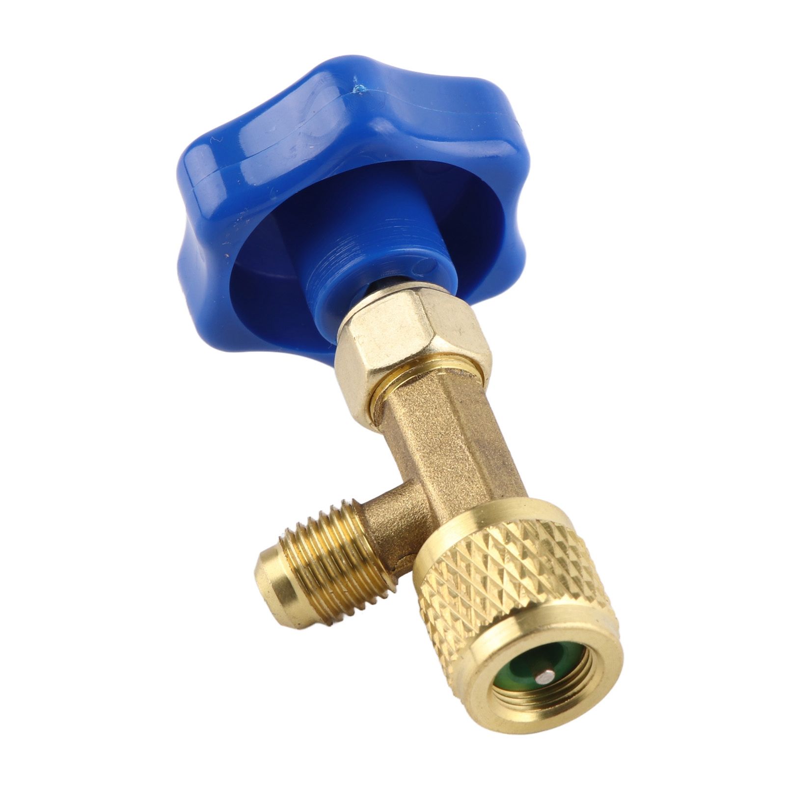 Universal Refrigerant Safety Valve Brass 1cm Diameter Cylinder Valve Replacement for Home Air Conditioner Yellow - Image 2