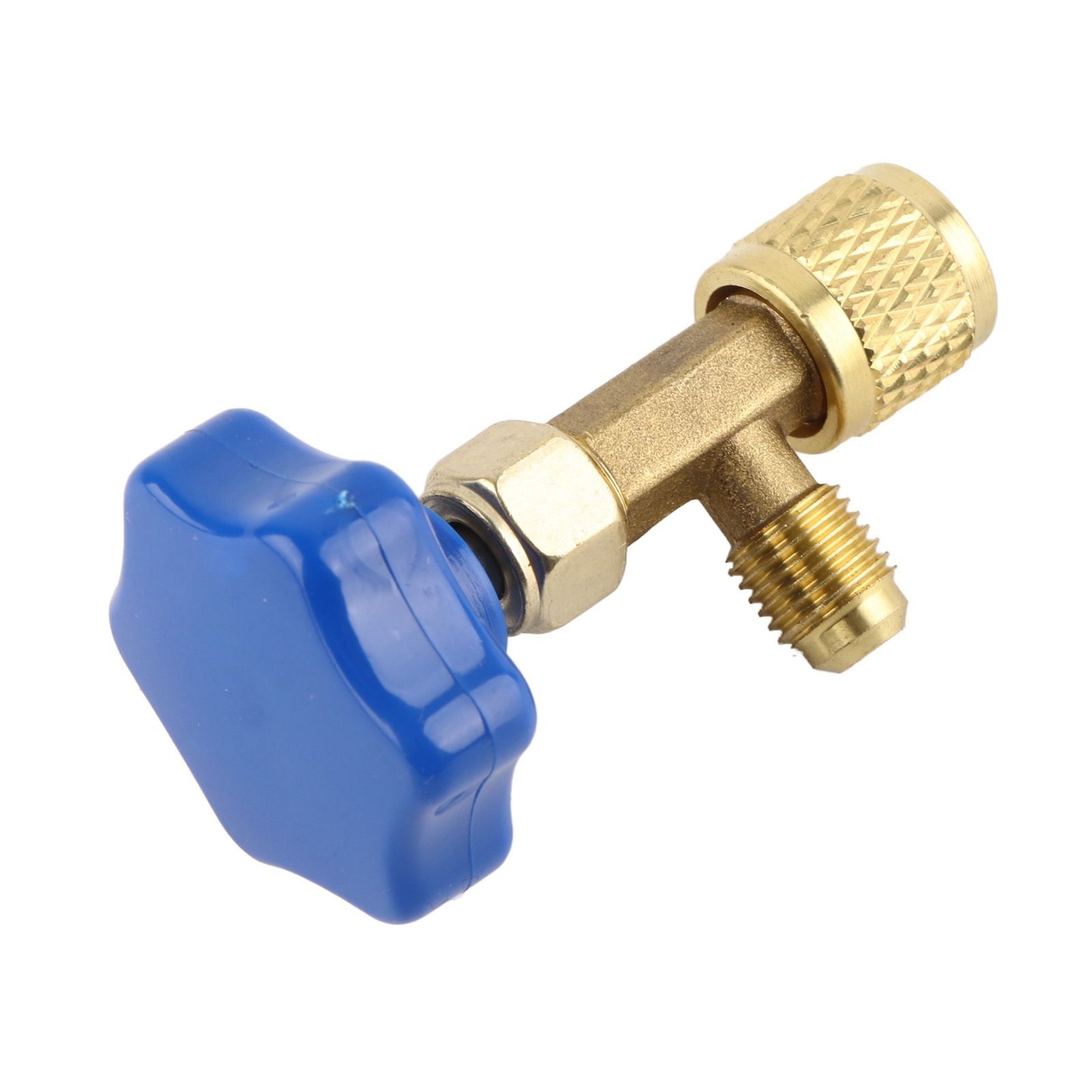 Universal Refrigerant Safety Valve Brass 1cm Diameter Cylinder Valve Replacement for Home Air Conditioner Yellow - Image 3