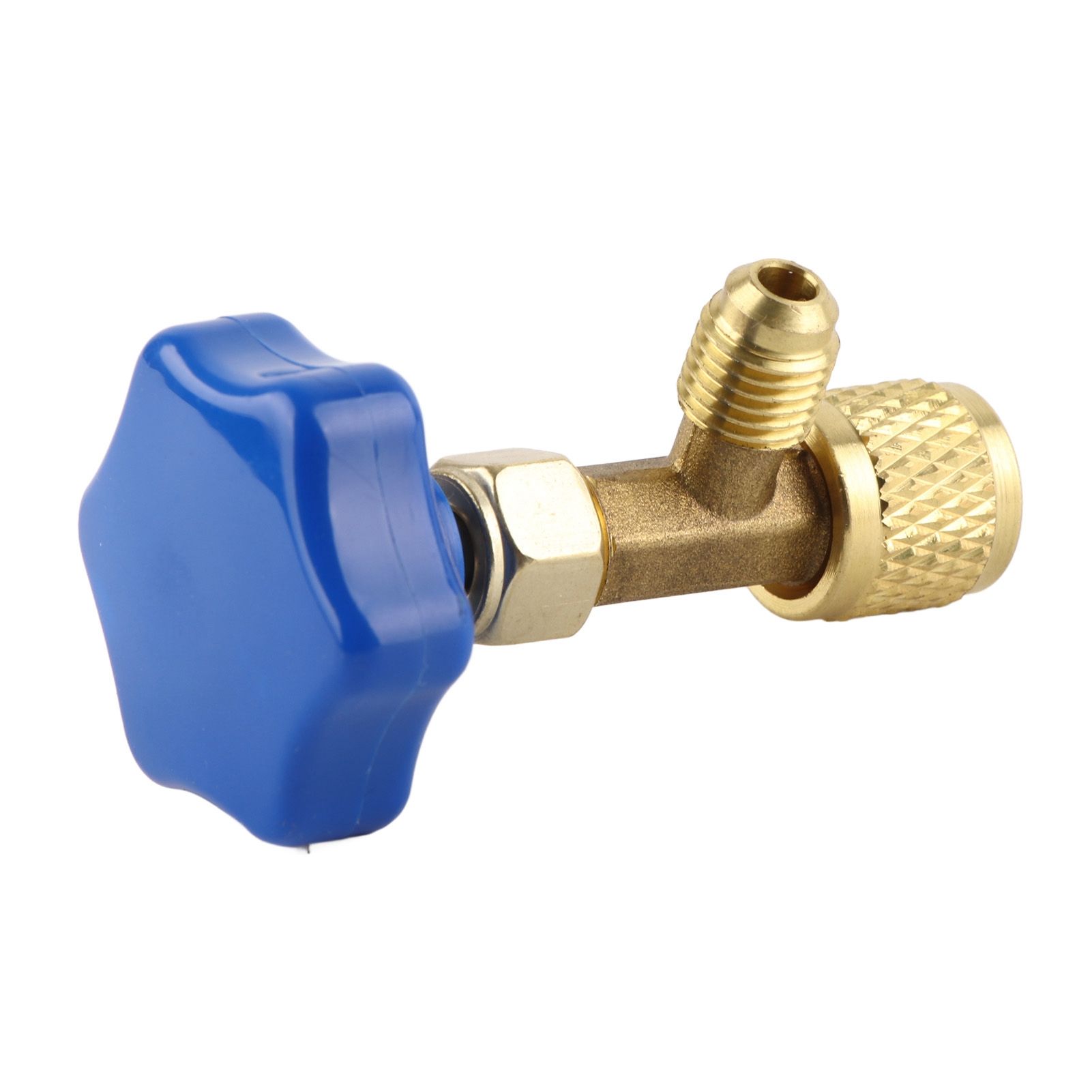 Universal Refrigerant Safety Valve Brass 1cm Diameter Cylinder Valve Replacement for Home Air Conditioner Yellow - Image 4