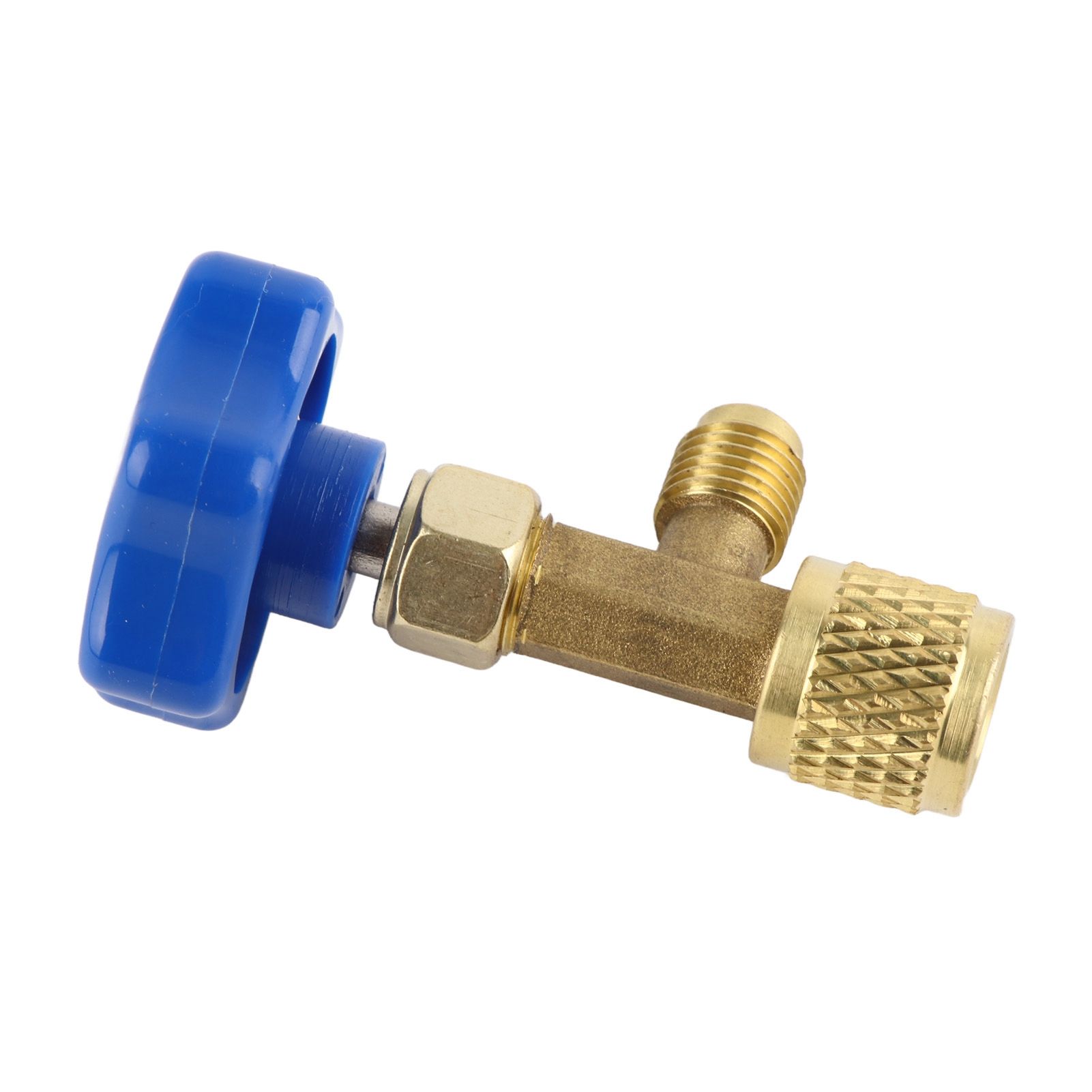 Universal Refrigerant Safety Valve Brass 1cm Diameter Cylinder Valve Replacement for Home Air Conditioner Yellow - Image 5